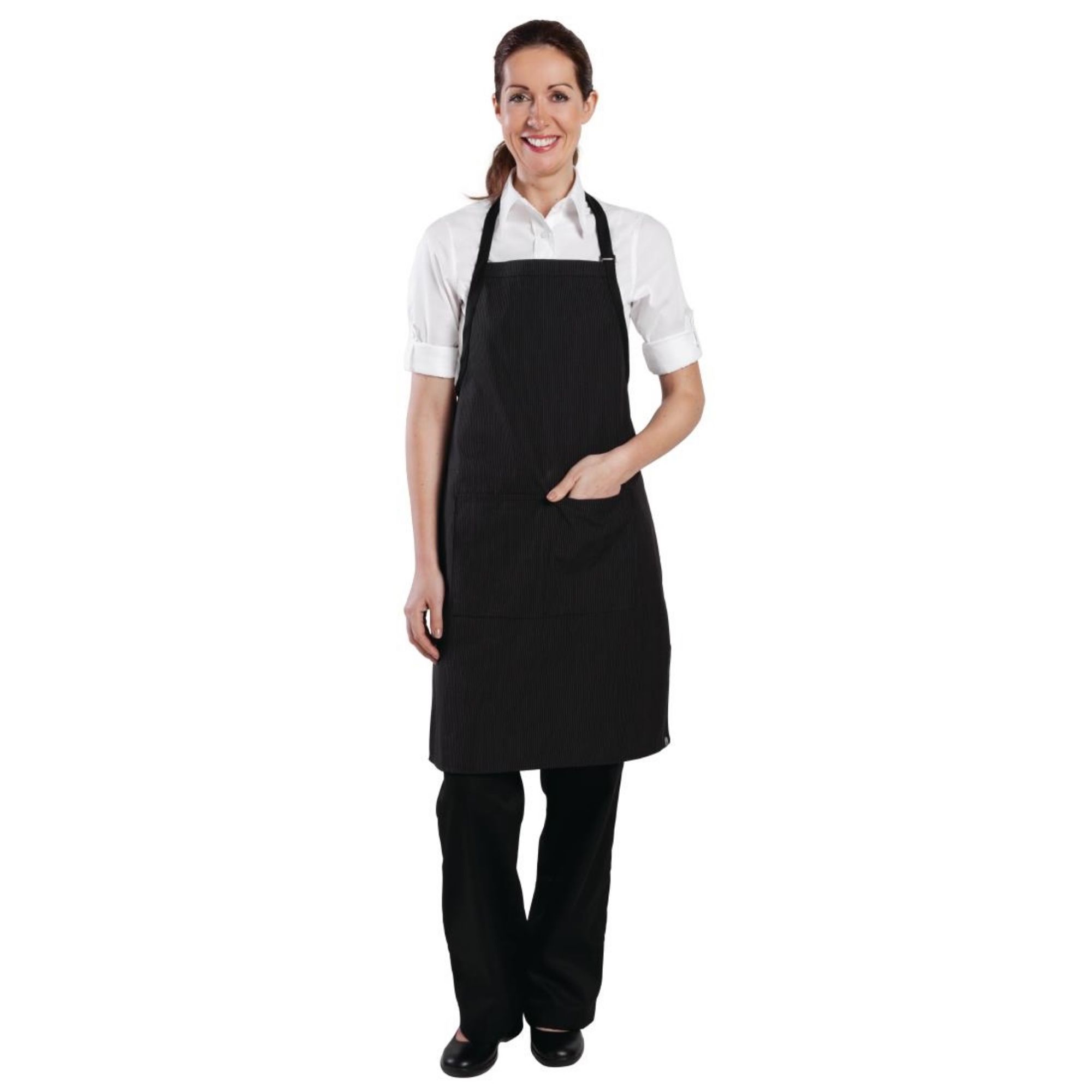 Picture of Chef Works Bib Apron Pinstripe - B229OG