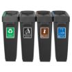 Picture of Jantex Simpler Recycling Slim Bin Bundle Black 4x 80Ltr - SA837