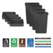 Picture of Jantex Simpler Recycling Slim Bin Bundle Black 4x 80Ltr - SA837