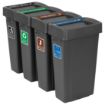 Picture of Jantex Simpler Recycling Slim Bin Bundle Black 4x 80Ltr - SA837