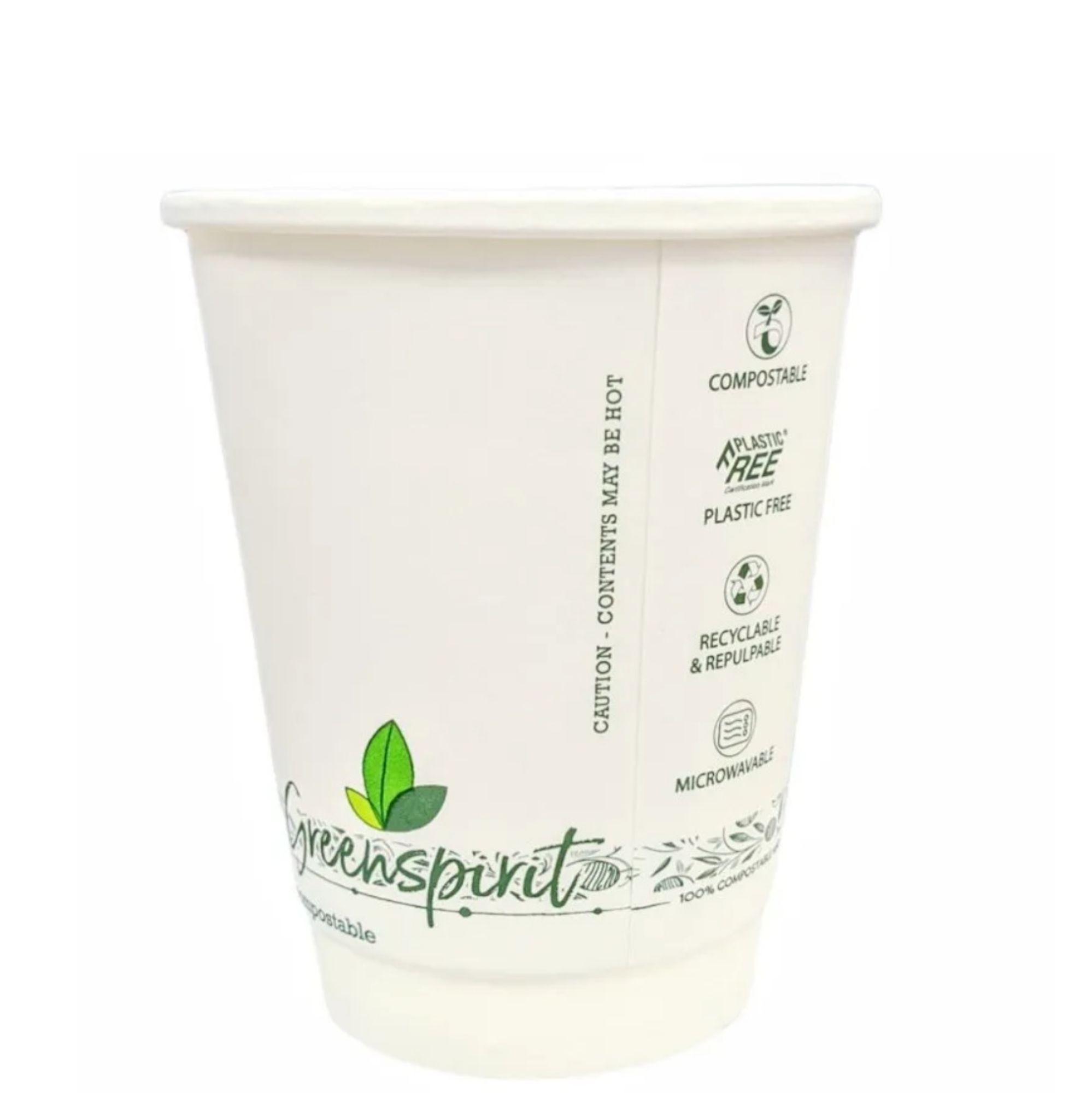 Picture of 100102 - 8oz White Greenspirit Aqueous DW Hot Cups (20×25)