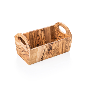 Show details for Pure Olive Wood Basket, 28 x 15 x 16.5 cm - 1853028 Picture of Pure Olive Wood Basket, 28 x 15 x 16.5 cm - 1853028