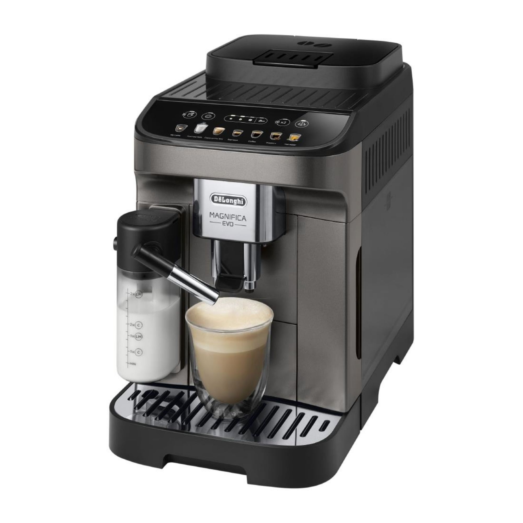 Picture of De'Longhi Magnifica Evo Fully Automatic Bean to Cup Coffee Machine ECAM29 Titanium & Black - HW185