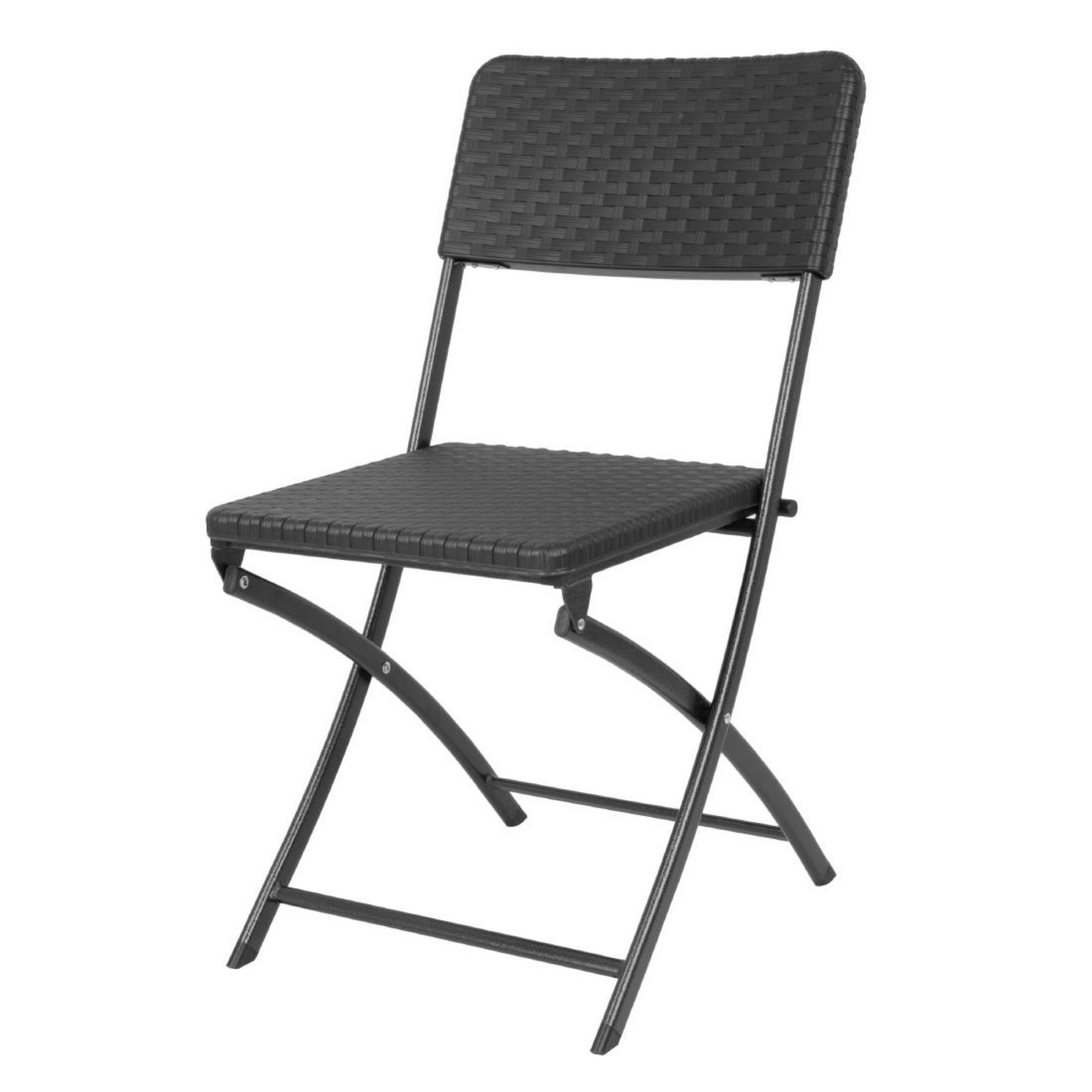 Picture of Bolero Rattan Folding Chair Black (2 pack) - HS559