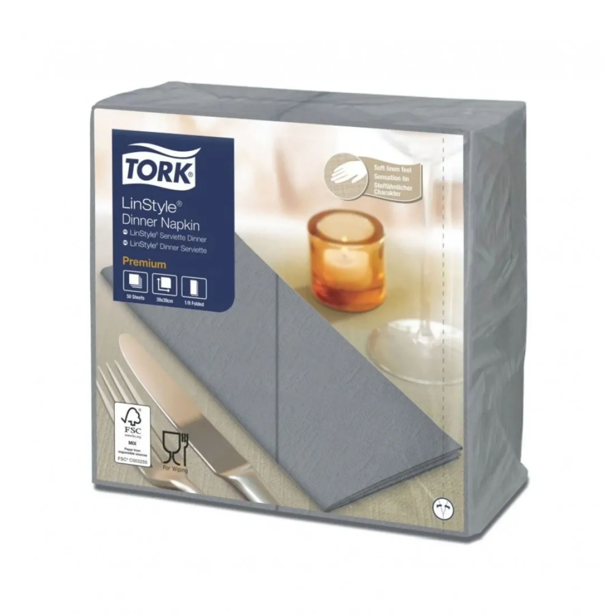 Picture of Tork Linstyle Grey 8 Fold Napkin X 600 - 05963456