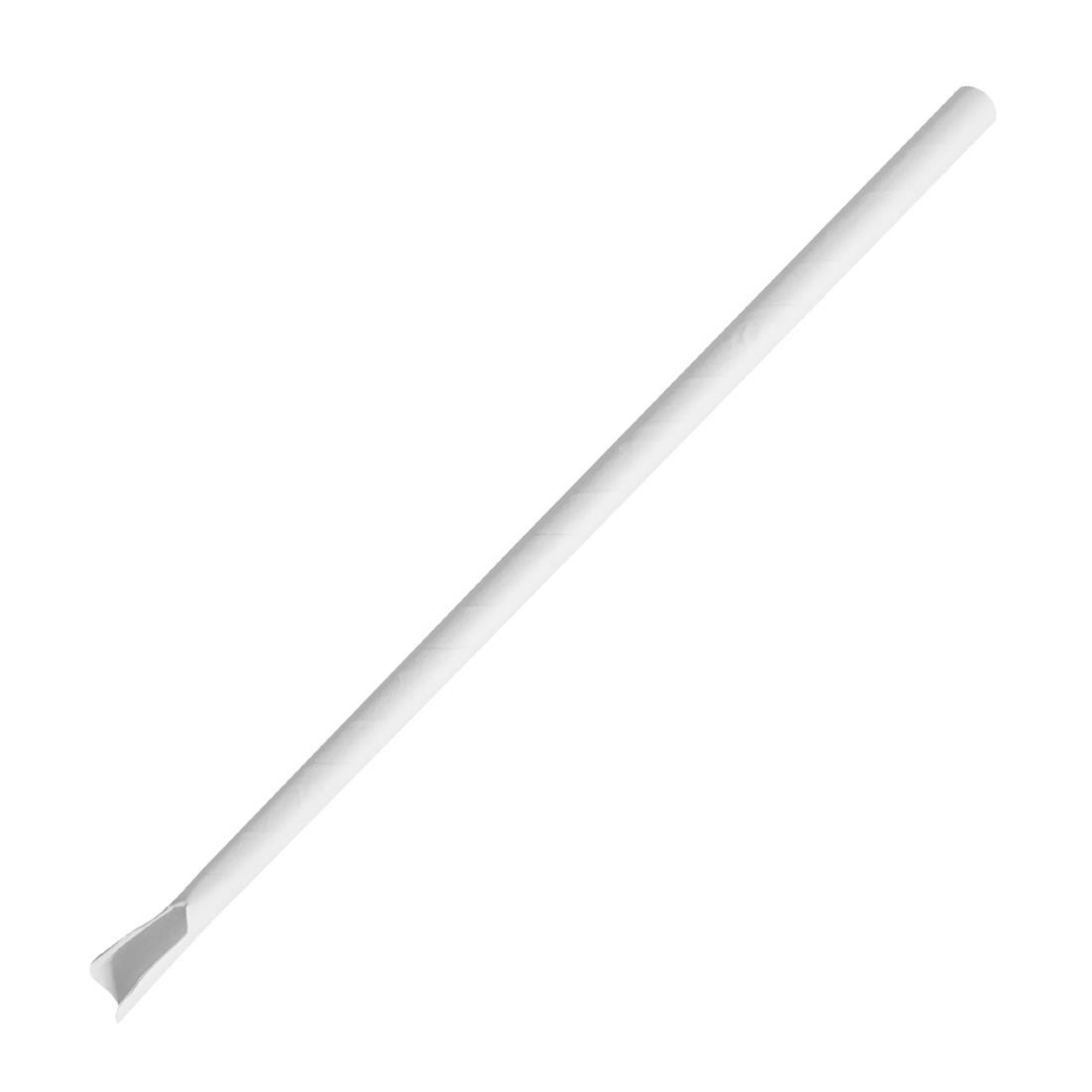Picture of Fiesta Compostable Paper Spoon Straw White 210x8mm (250 Pack) - HU367