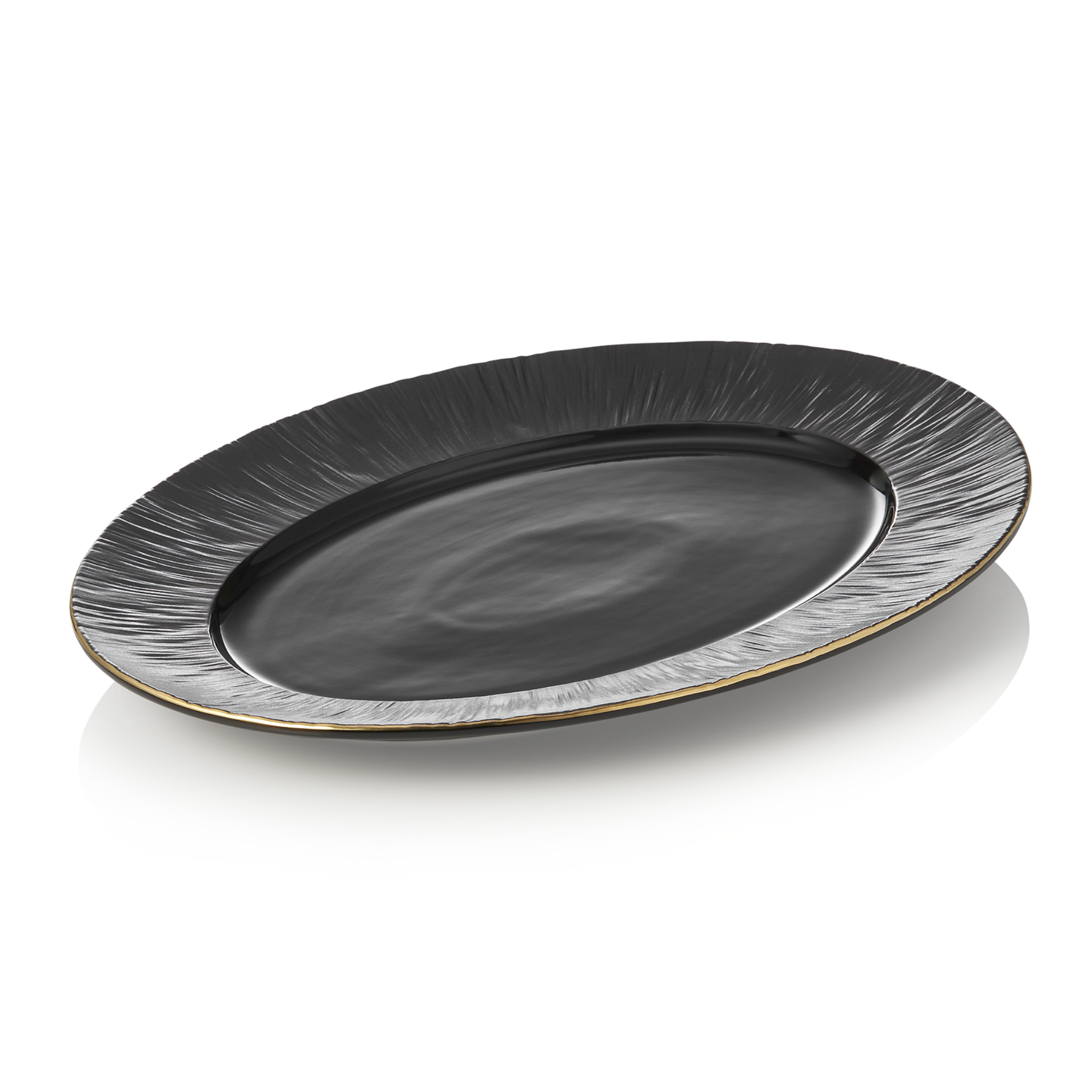 Picture of Maya Kuro Porcelain Plate Set Black 33 x 24.5 cm Pack of 2 - 4851333