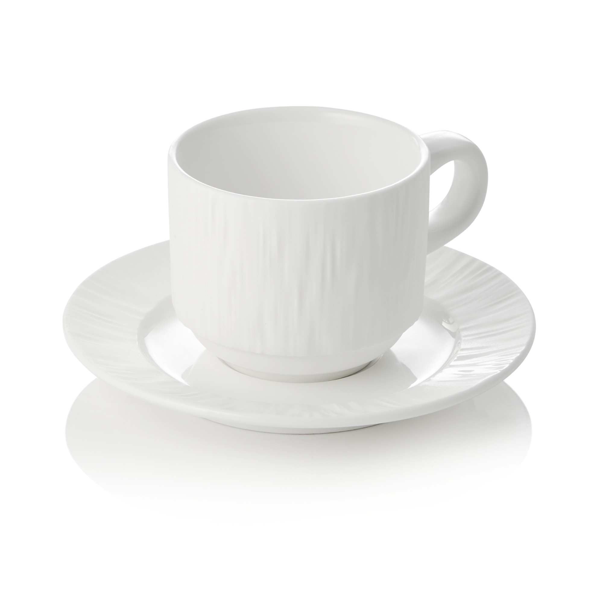 Picture of Maya Shiro Cup and Saucer Set 240 ml White Porcelain Pack of 4 - 4850724
