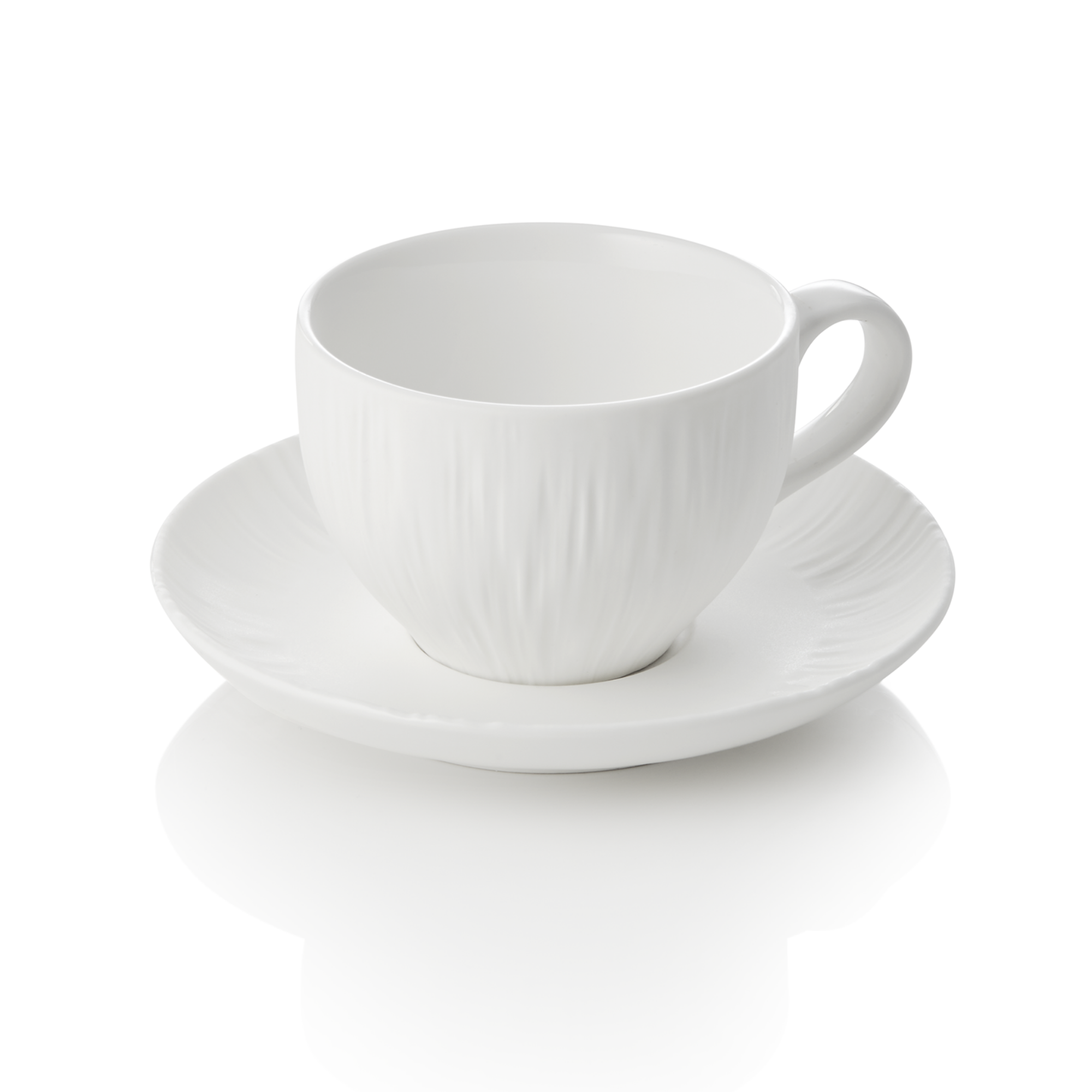 Picture of Maya Shiro Cappuccino Cup and Saucer Set 200 ml White Pack of 4 - 4850720