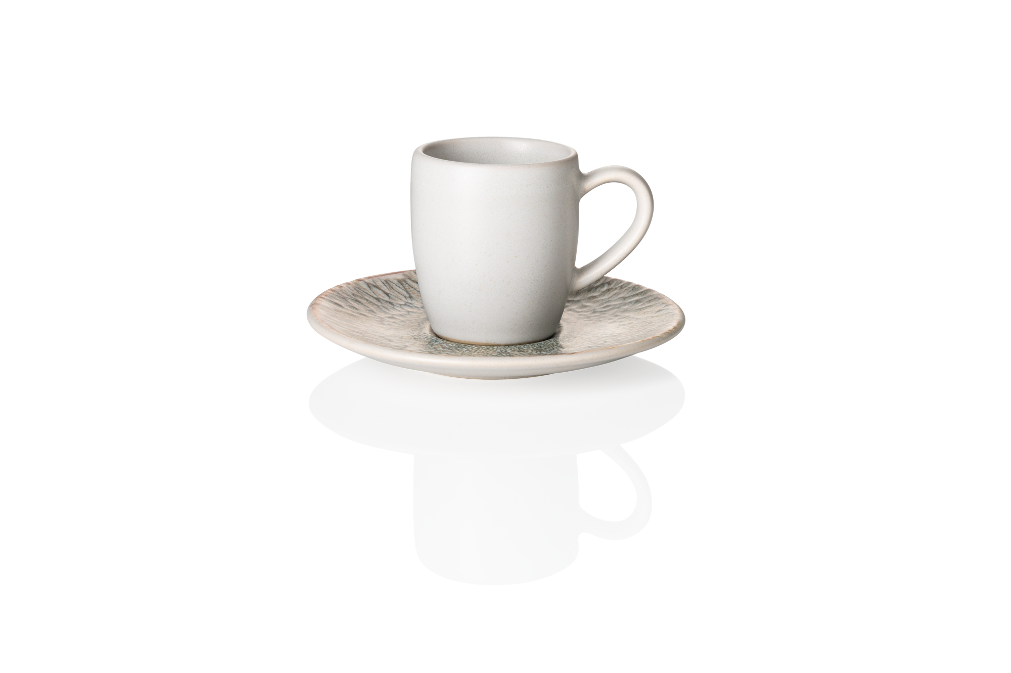 Picture of Rockzzero Coupe Iris Espresso Cup and Saucer Set, 80 ml, Stoneware, Pack of 6 - 472604008