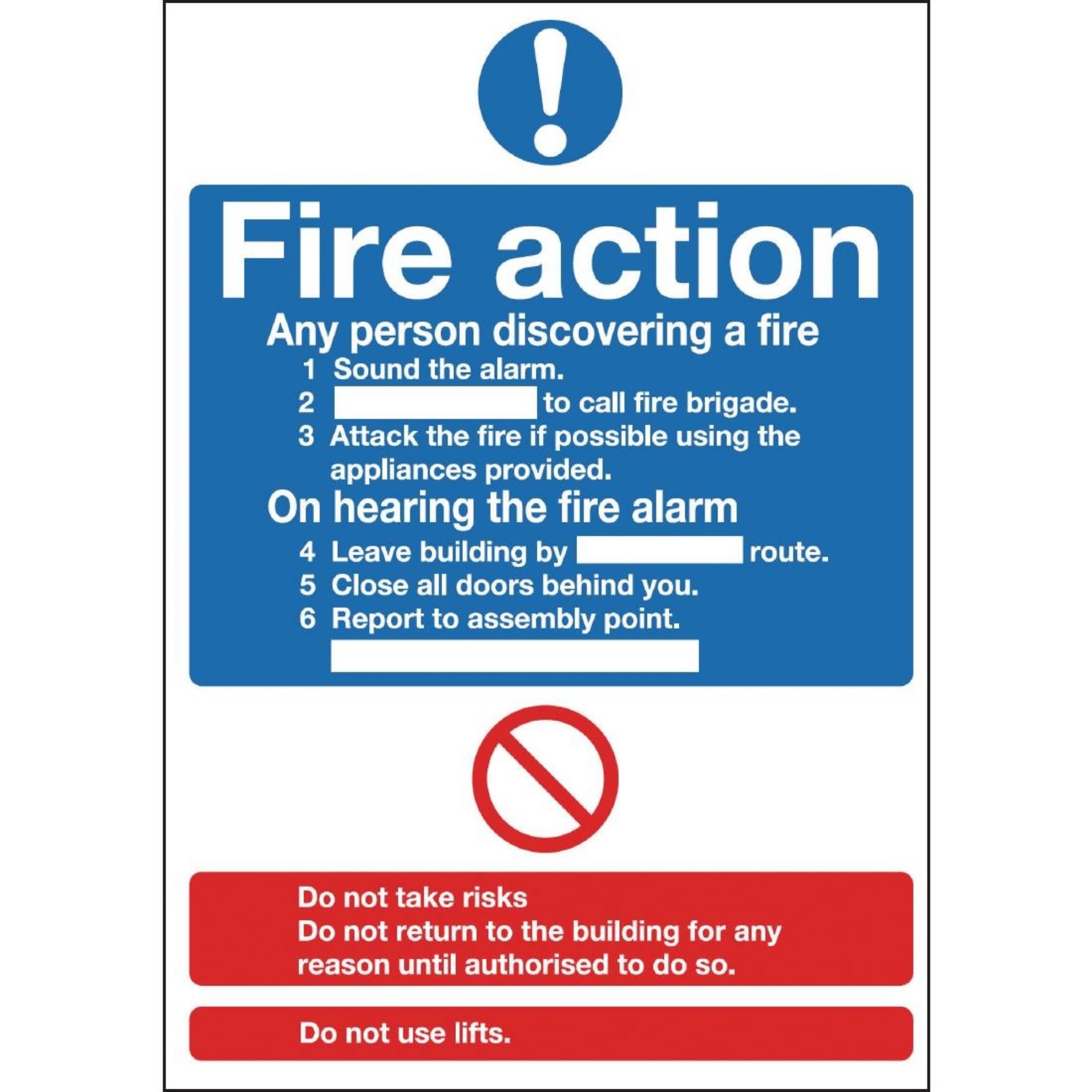 Picture of Fire Action Sign - Y919