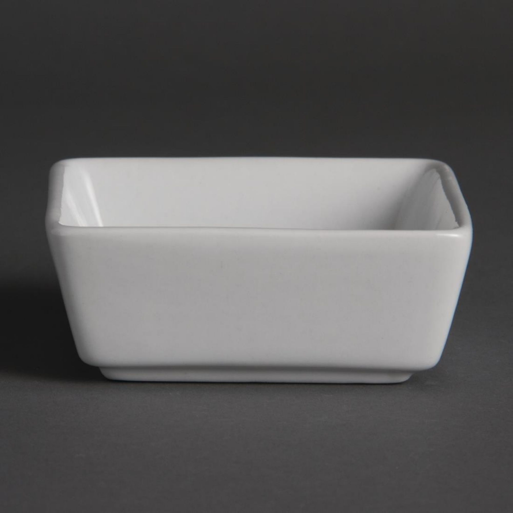 Picture of Olympia Mini Square Dishes White 90ml 85mm (12 Pack) - Y729