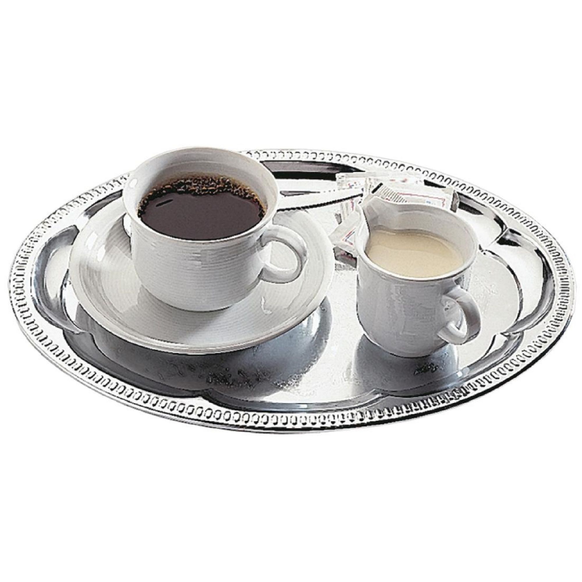 Picture of APS Chrome-Plated Stainless Steel Oval Tea Tray 300mm - T765