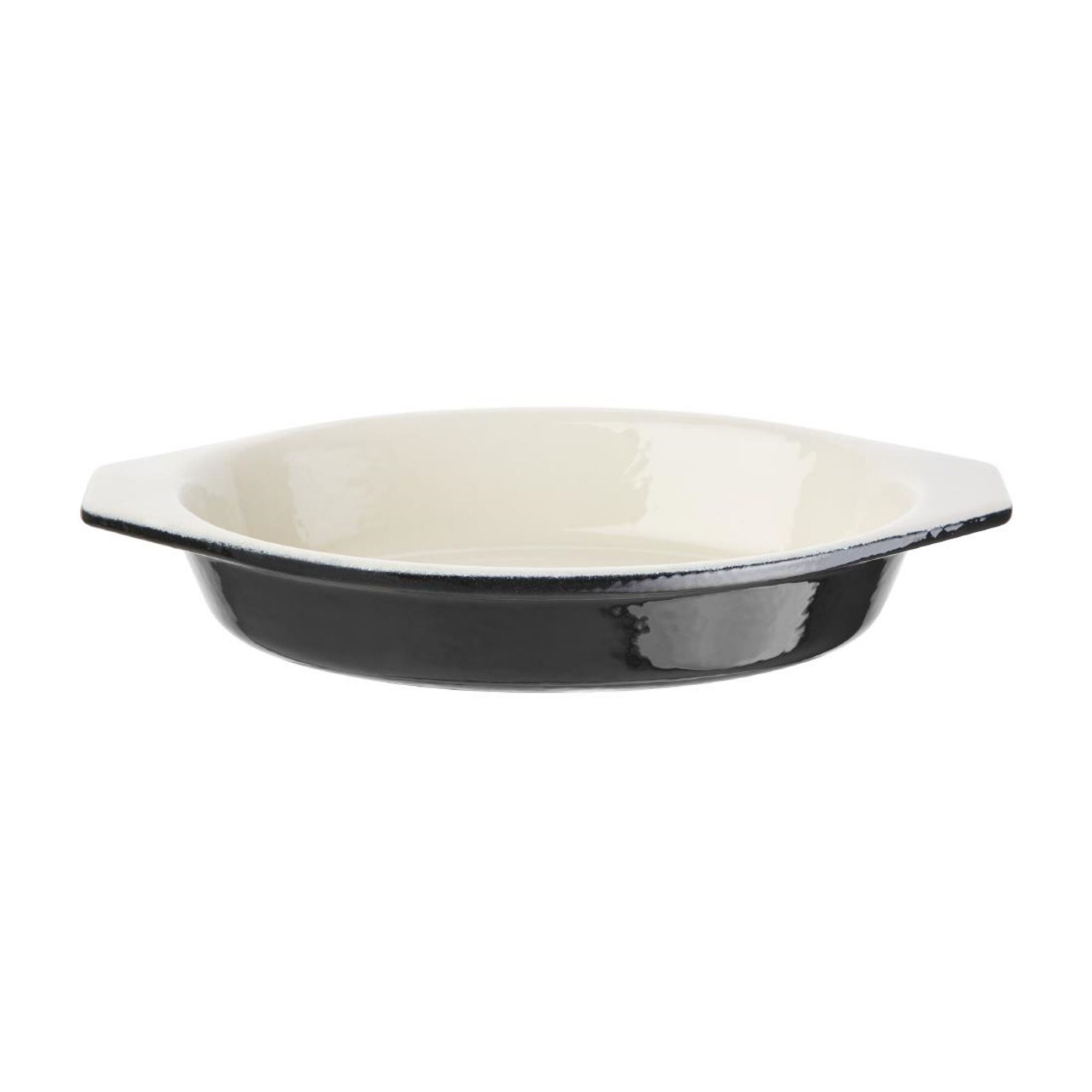 Picture of Vogue Black Cast Iron Oval Gratin Dish 650ml - U563