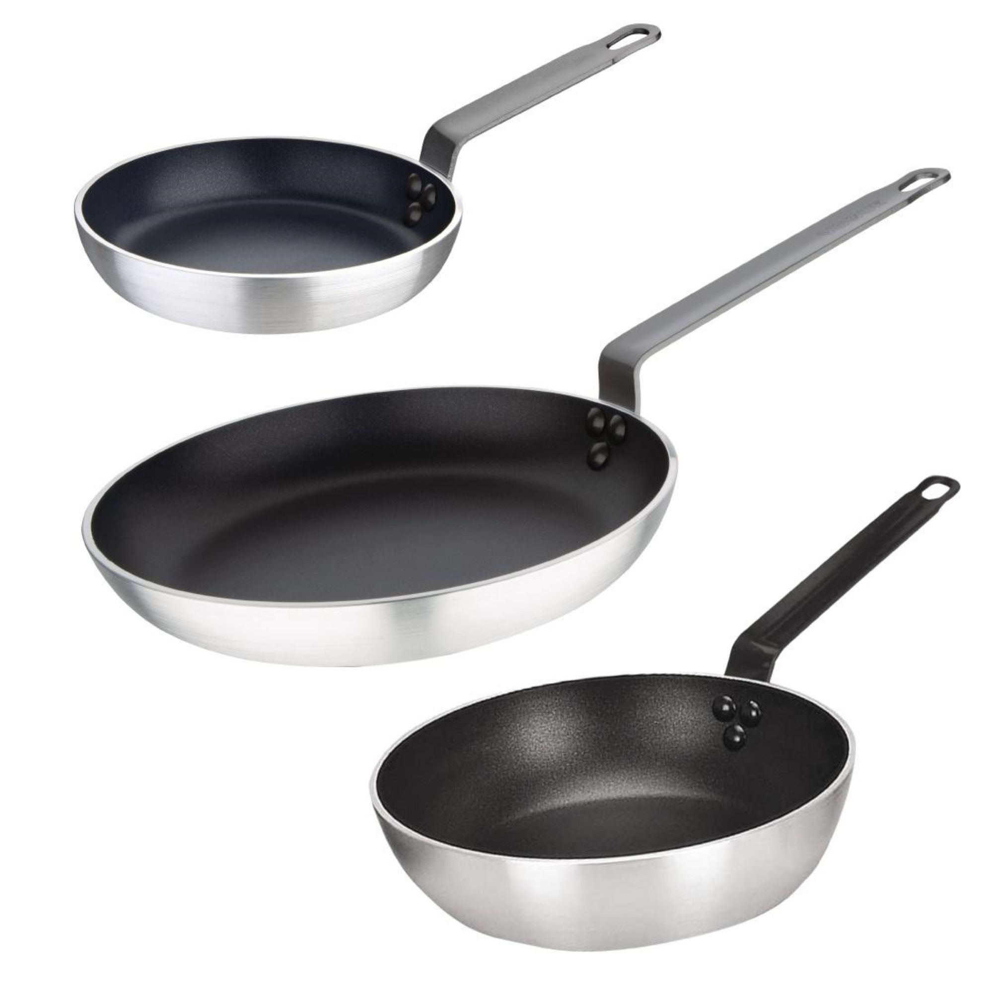 Picture of Vogue Cook Like A Pro 3-Piece Aluminium Non-Stick Frying Pan and Sauté Pan Set - SA691