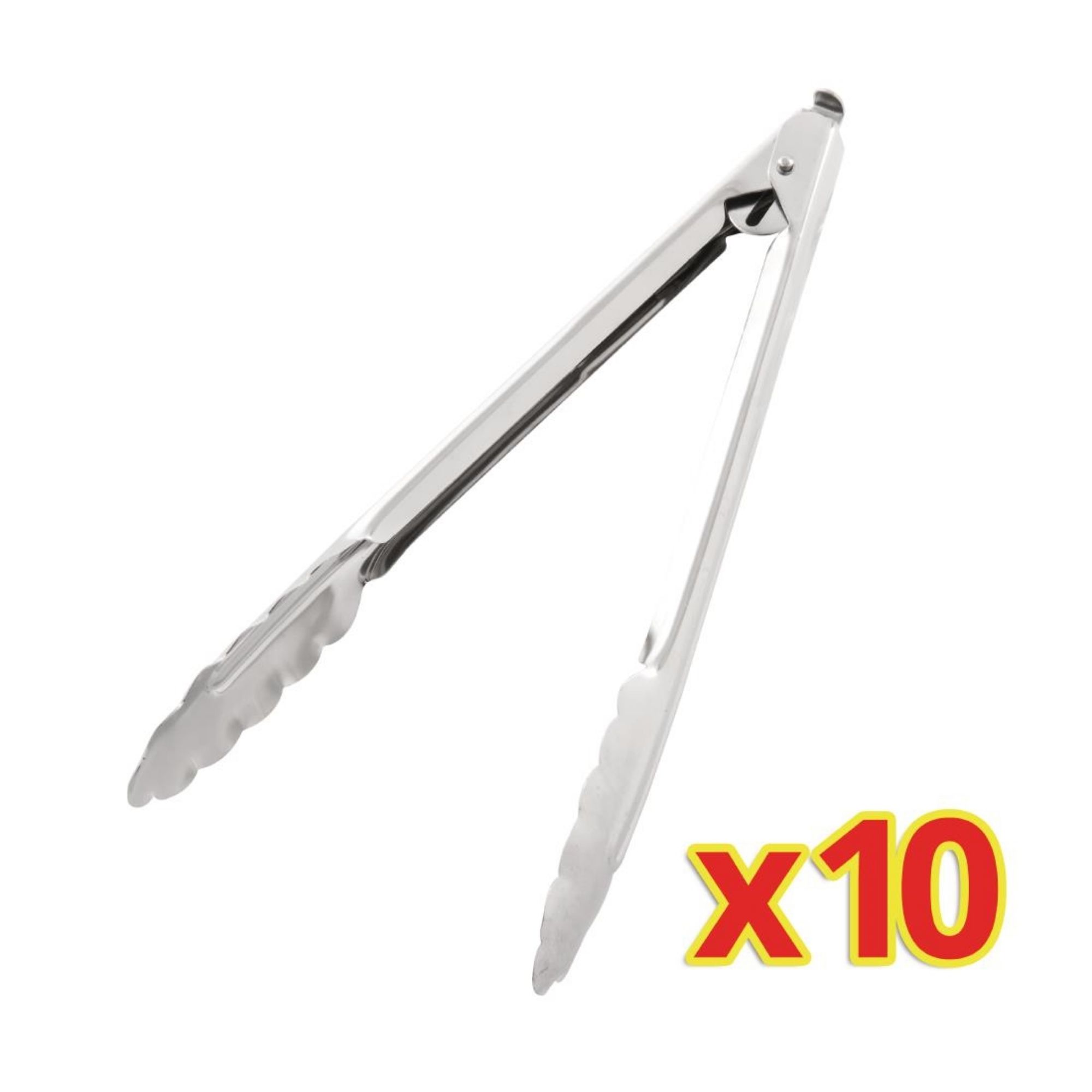 Picture of Bulk Buy Catering Tongs 10" (10 Pack) - S633