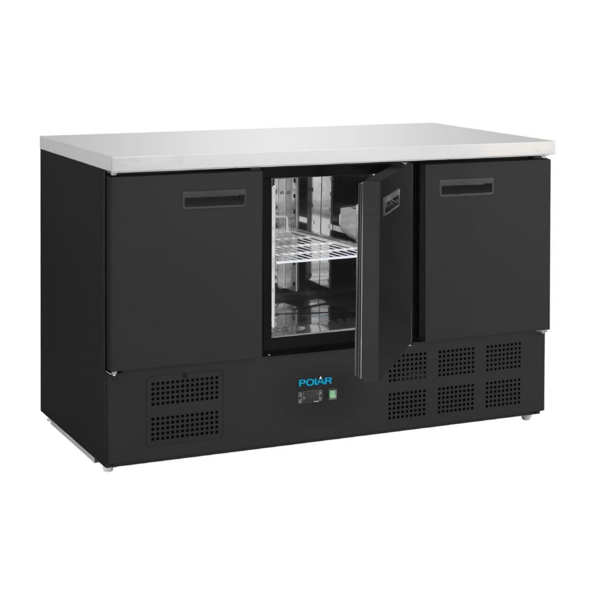 Picture of Polar G-Series Triple Door Counter Fridge Black 400Ltr - PG023