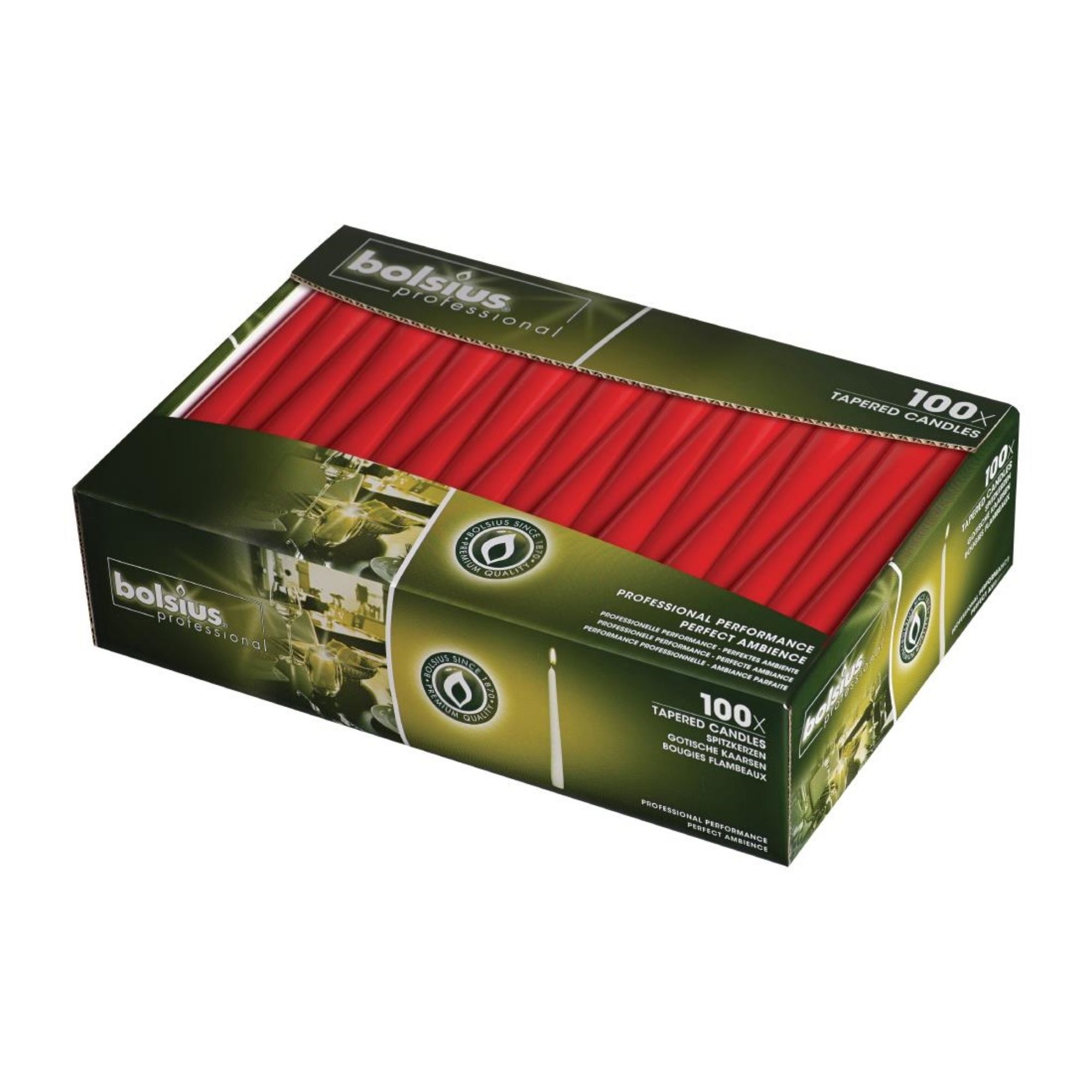 Picture of Bolsius Tapered Red 10" Candles (100 pack) - P961