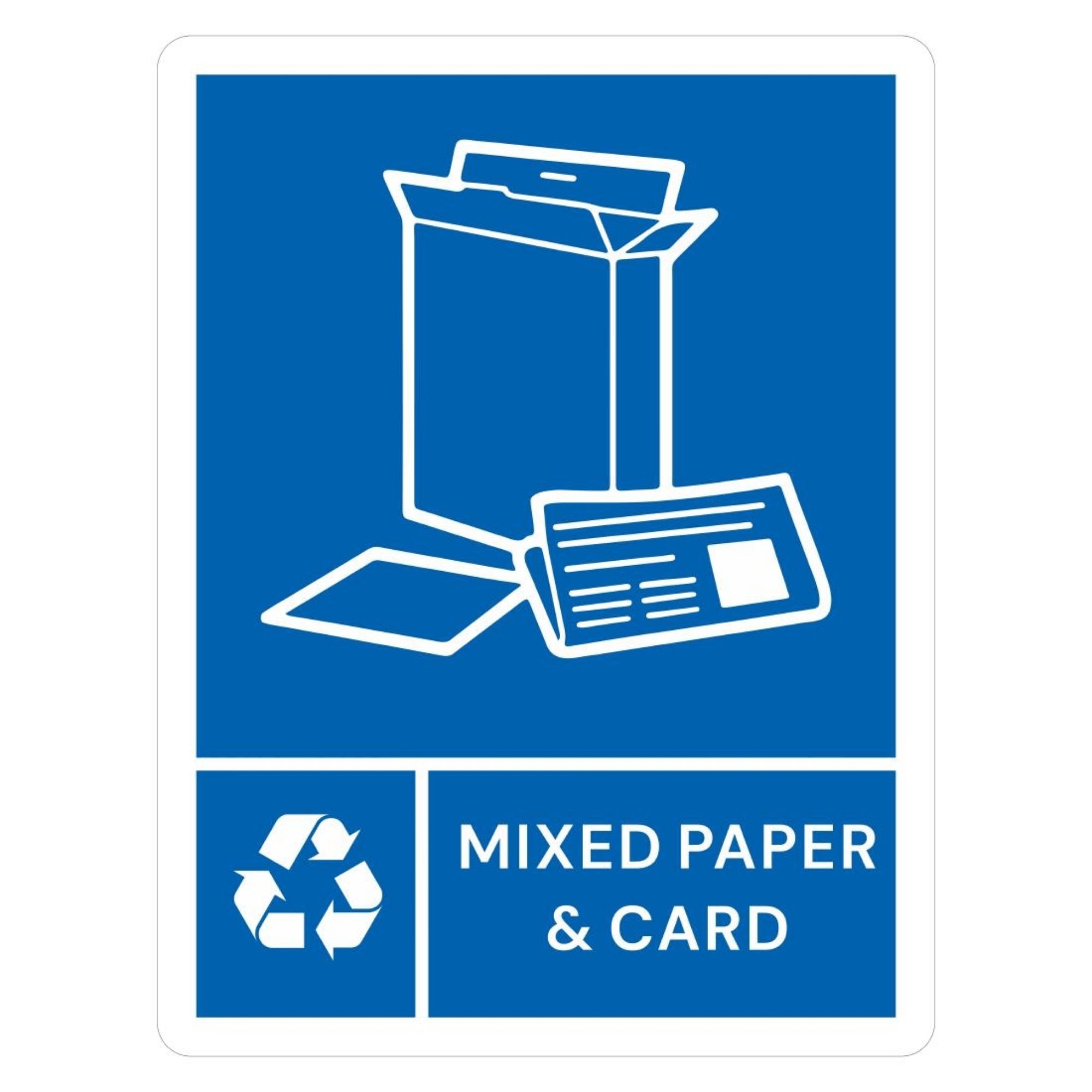 Picture of Jantex Slim Bin Label - Mixed Paper & Card - JB490