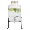 Picture of Olympia Geo Glass Clip-Top Drinks Dispenser with Wire Stand 8Ltr - JB379