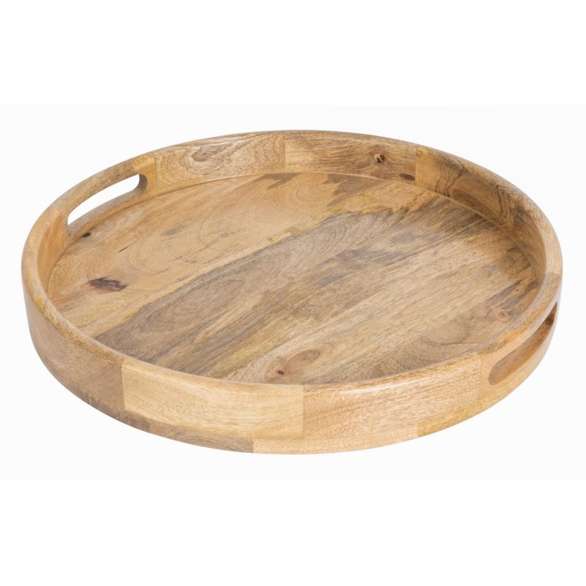 Picture of Olympia Mango Wood Round Deep Sided Tray 400mm - JA886