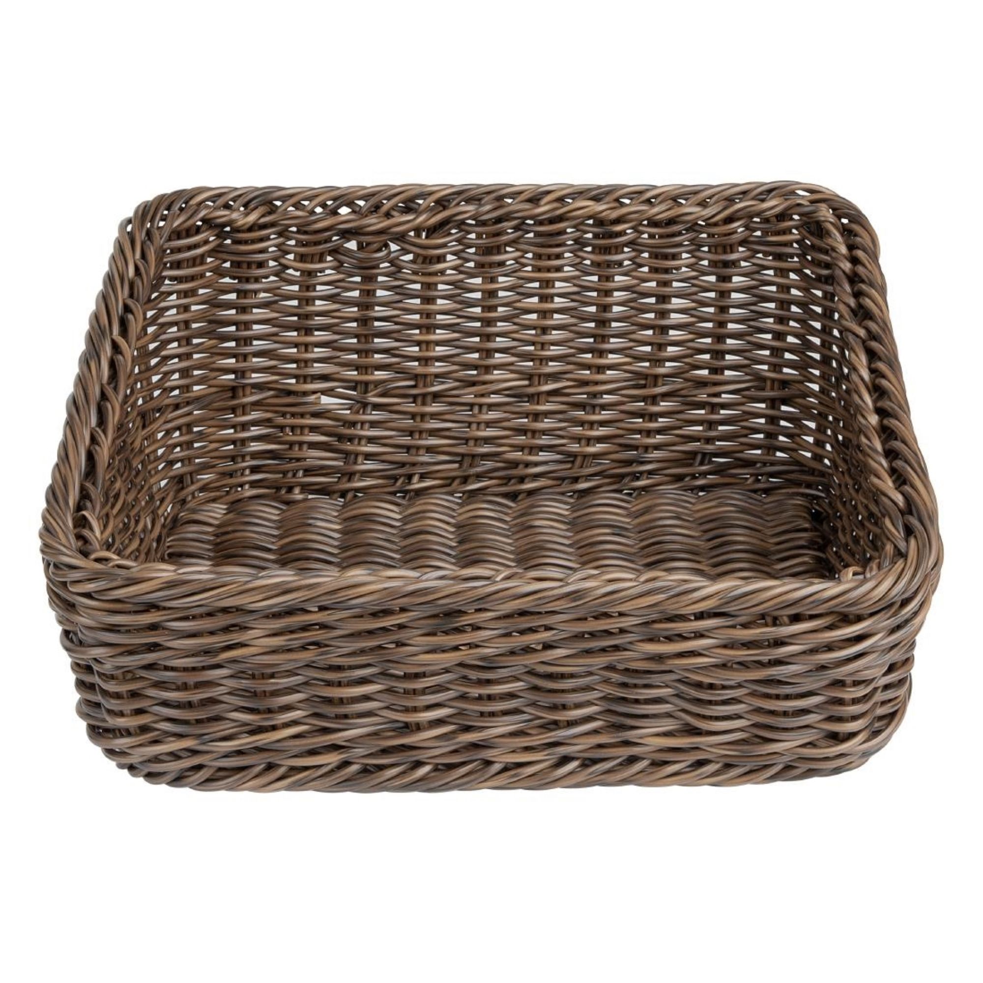 Picture of Olympia Polywicker Rectangular Display Basket Dark Brown 360x300mm - JA362