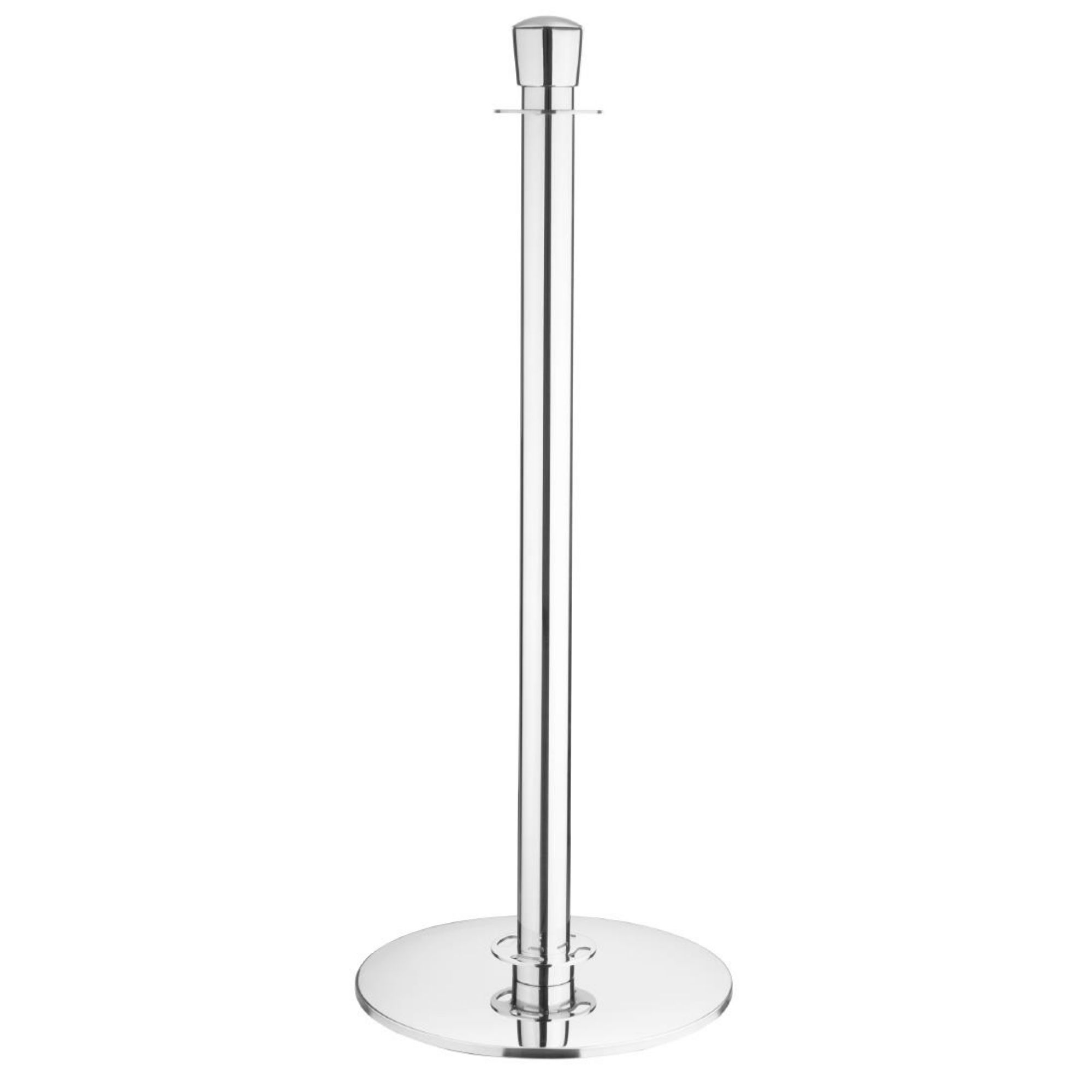 Picture of Bolero Flat Base Barrier Banner Posts Polished Stainless Steel (2 Pack) - JA342