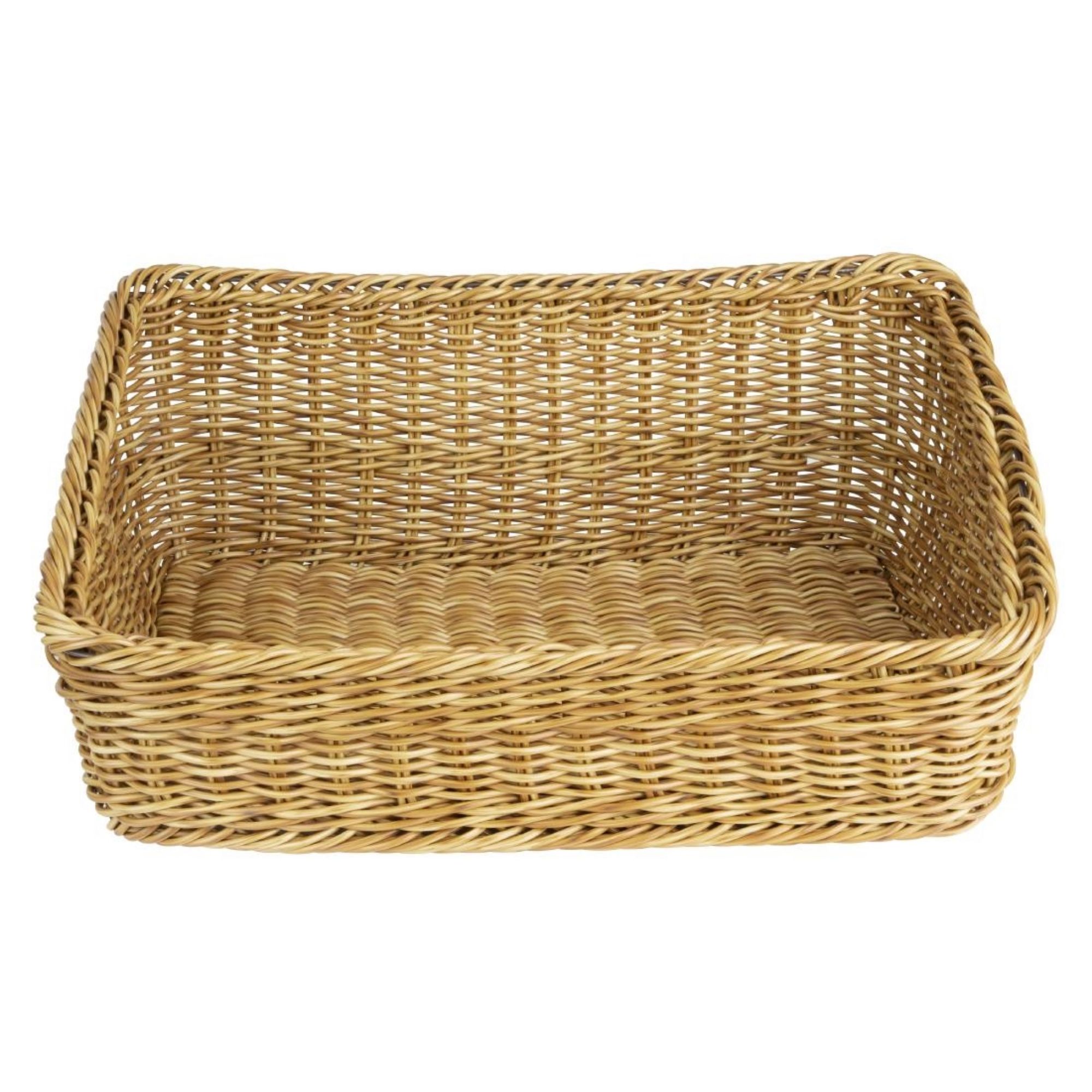 Picture of Olympia Polywicker Rectangular Display Basket Light Brown 525x385mm - JA356