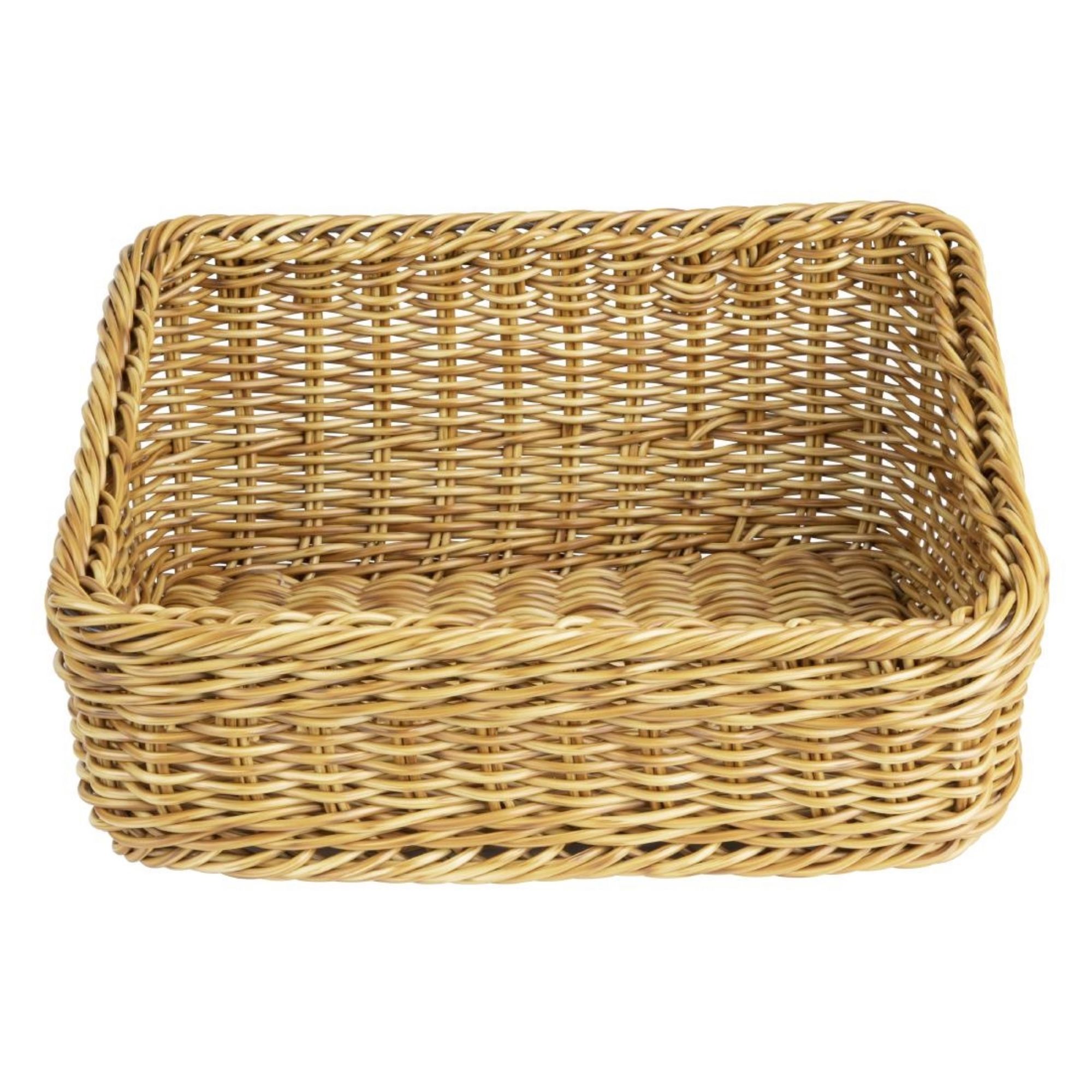 Picture of Olympia Polywicker Rectangular Display Basket Light Brown 360x300mm - JA355
