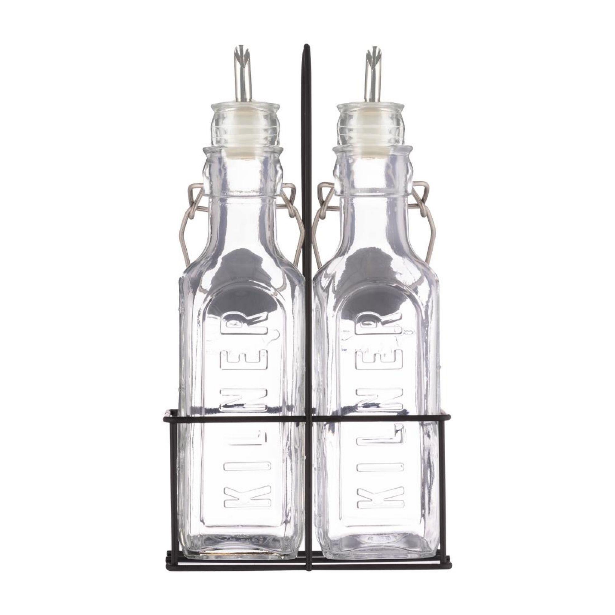 Picture of Kilner Oil Bottles and Metal Rack 300ml (2 Pack) - JA611