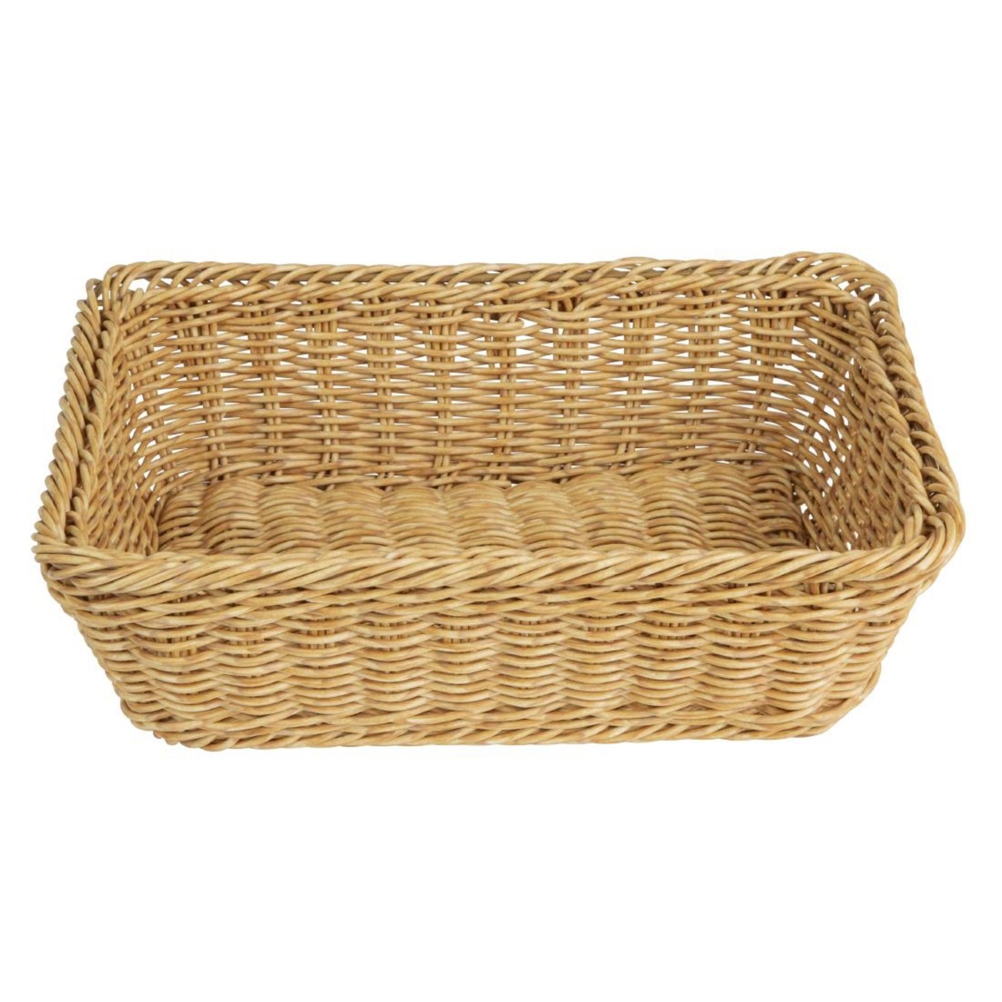 Picture of Olympia Polywicker Rectangular Basket Light Brown 300x230mm - JA353