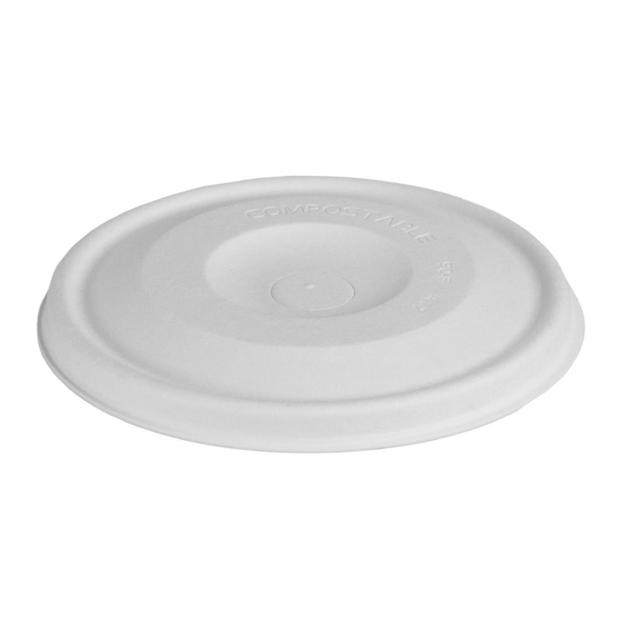 Picture of Vegware Nourish Moulded Fibre Cold Cup Flat Lids with Hole 89-Series (1000 Pack) - HZ944