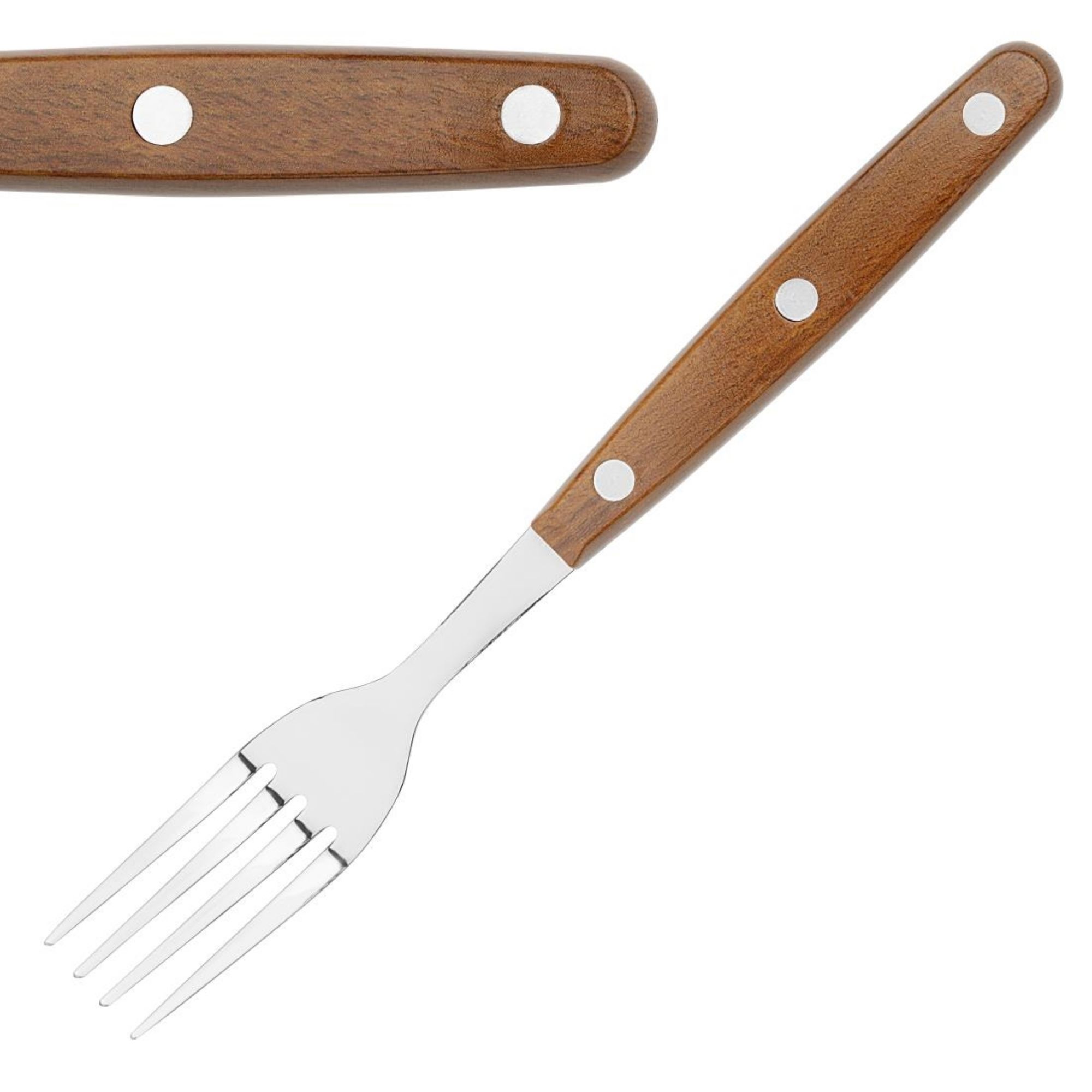 Picture of Olympia Steak Forks with PP Wood Effect Handles (12 Pack) - HZ971