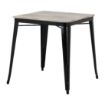 Picture of Bolero Bistro Dining Table Slatted Mango Wood Top Black Frame 650mm - HZ812