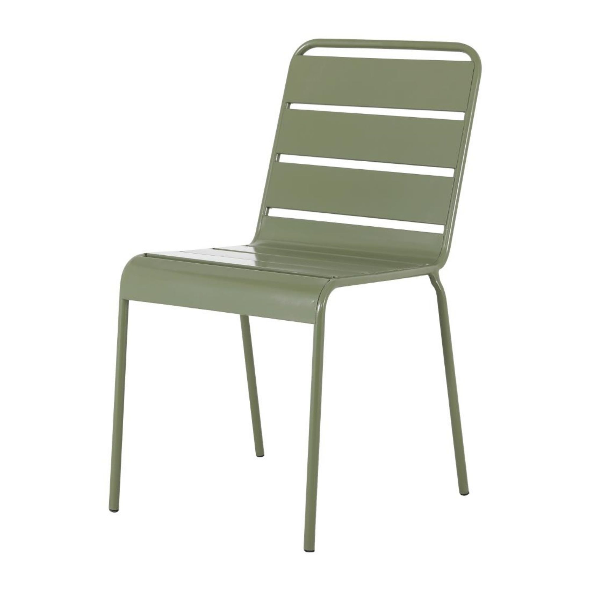 Picture of Bolero Amalfi Slatted Steel Side Chairs Olive Green (4 Pack) - HZ818