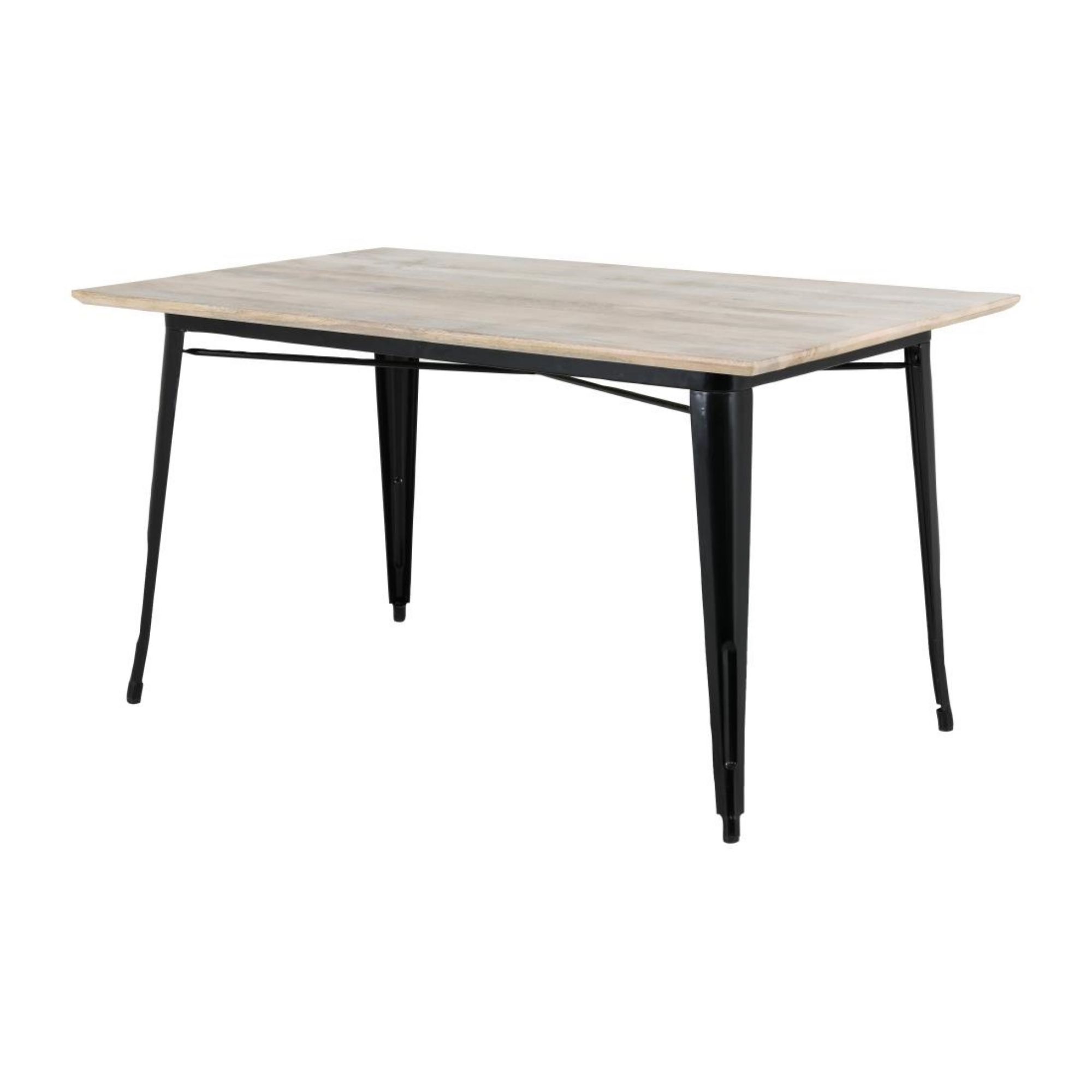 Picture of Bolero Bistro Dining Table Mango Wood Top Black Frame 1450mm - HZ808