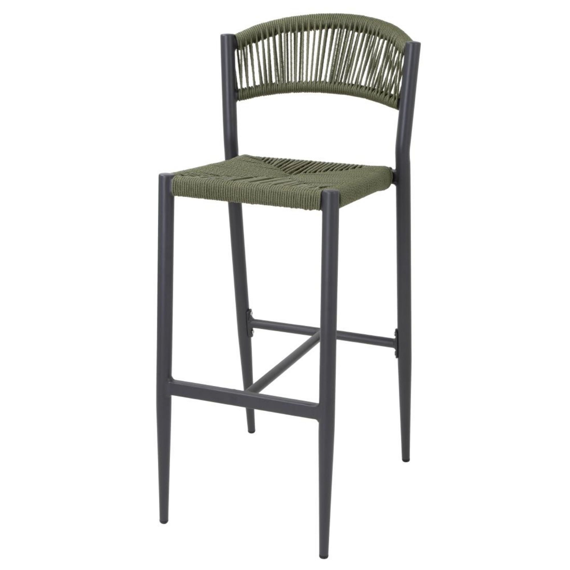 Picture of Bolero Eden PE Twist Rattan Outdoor Bar Stool Green (2 Pack) - HZ595