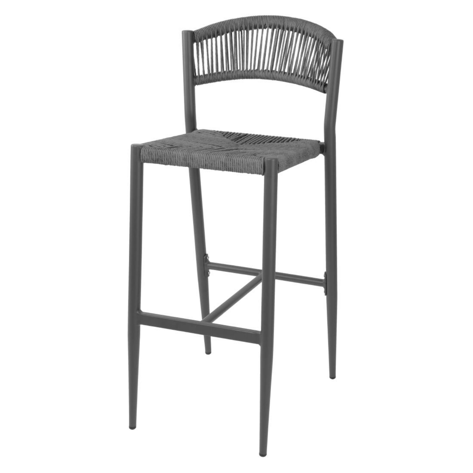 Picture of Bolero Eden PE Twist Rattan Outdoor Bar Stool Charcoal (2 Pack) - HZ593