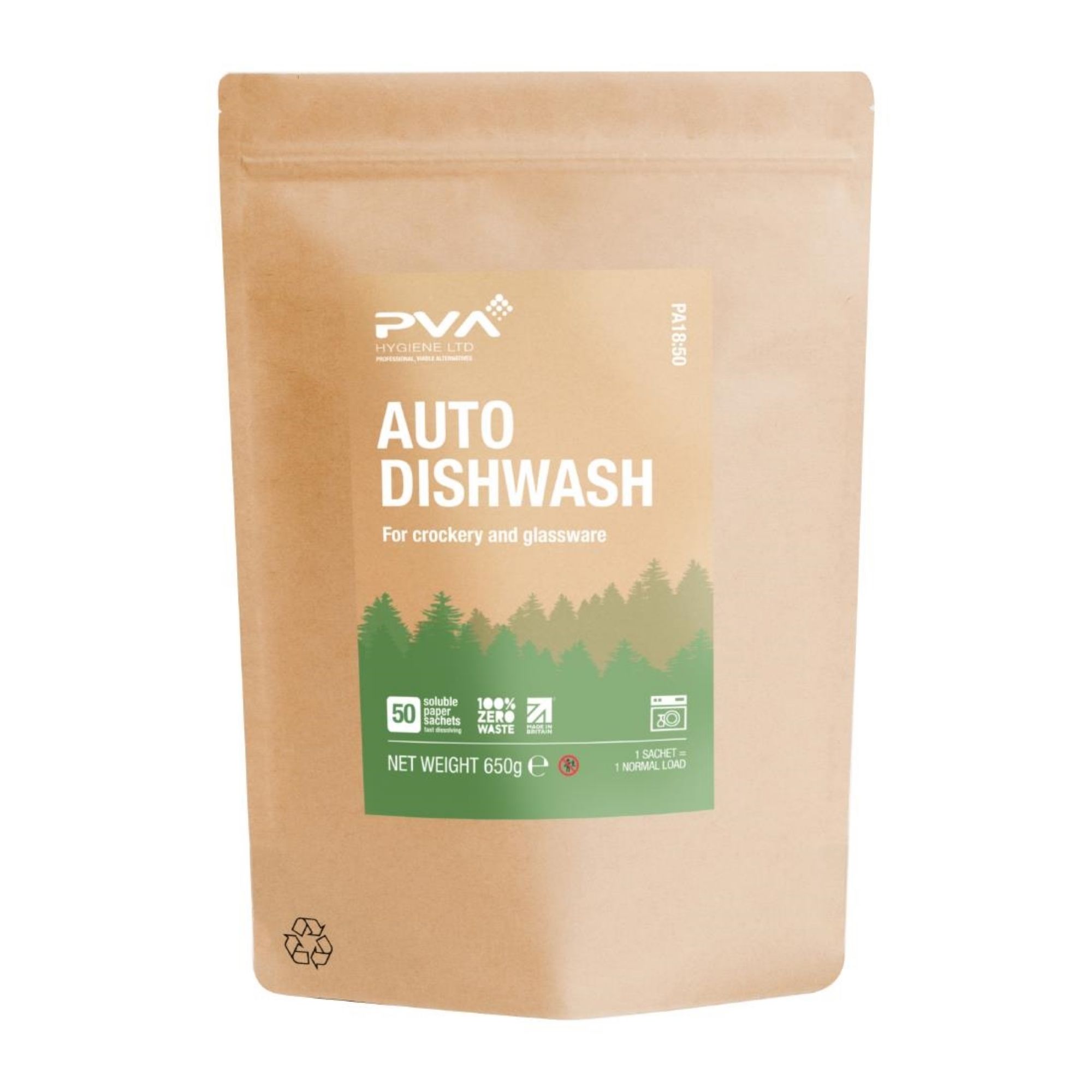 Picture of PVA Hygiene Water Soluble Paper Sachets Machine Dishwash (50 pack) - HZ309