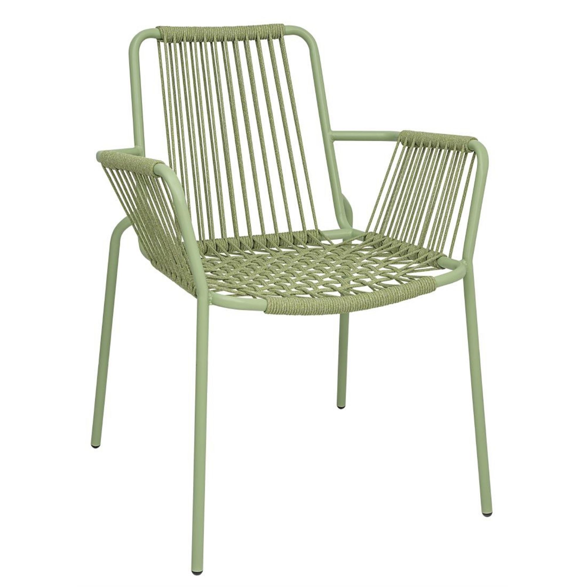 Picture of Bolero Melbourne Rope Design Arm Chairs Light Green (4 Pack) - HZ219
