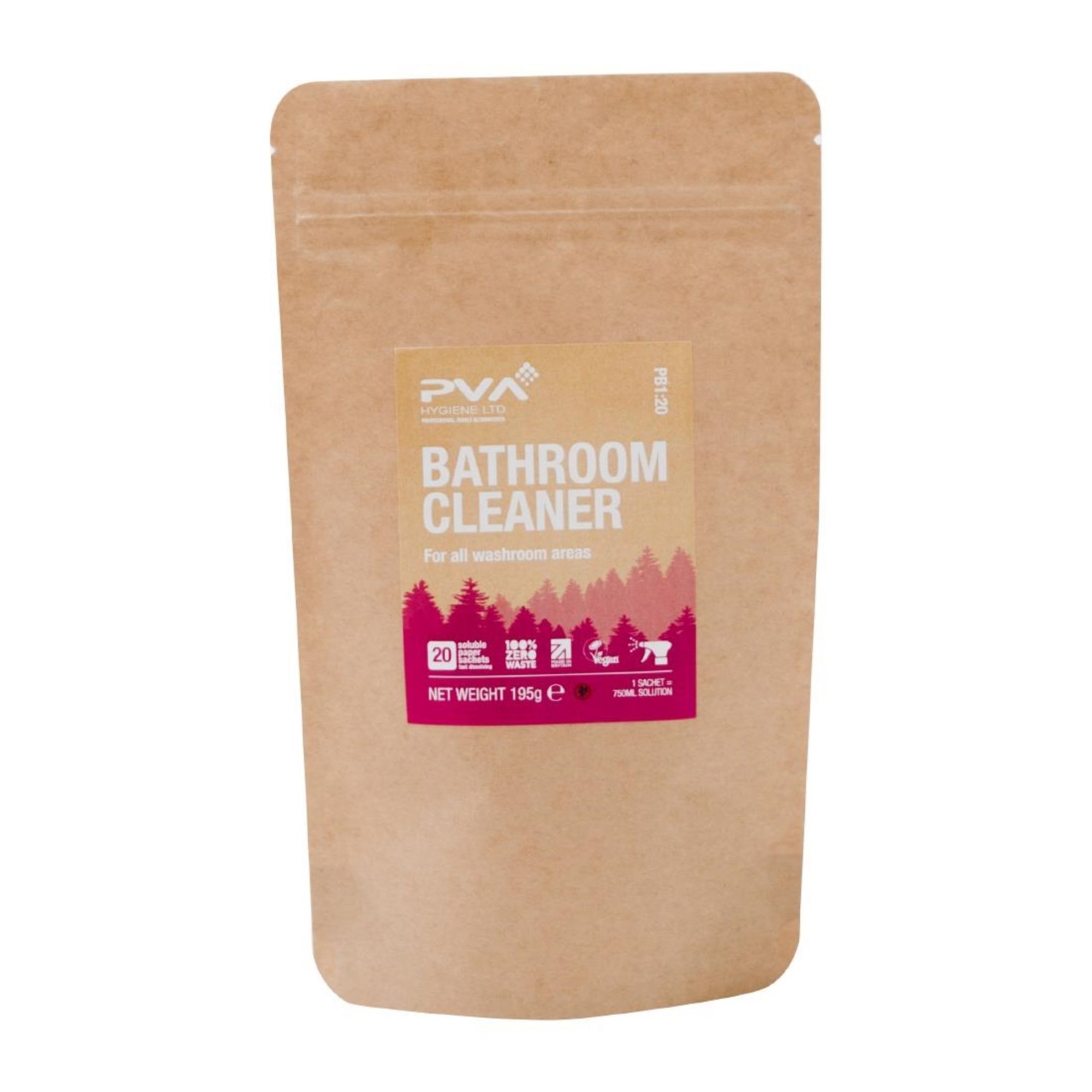 Picture of PVA Hygiene Water Soluble Paper Sachets for Triggers Bathroom Cleaner (20 pack) - HZ302