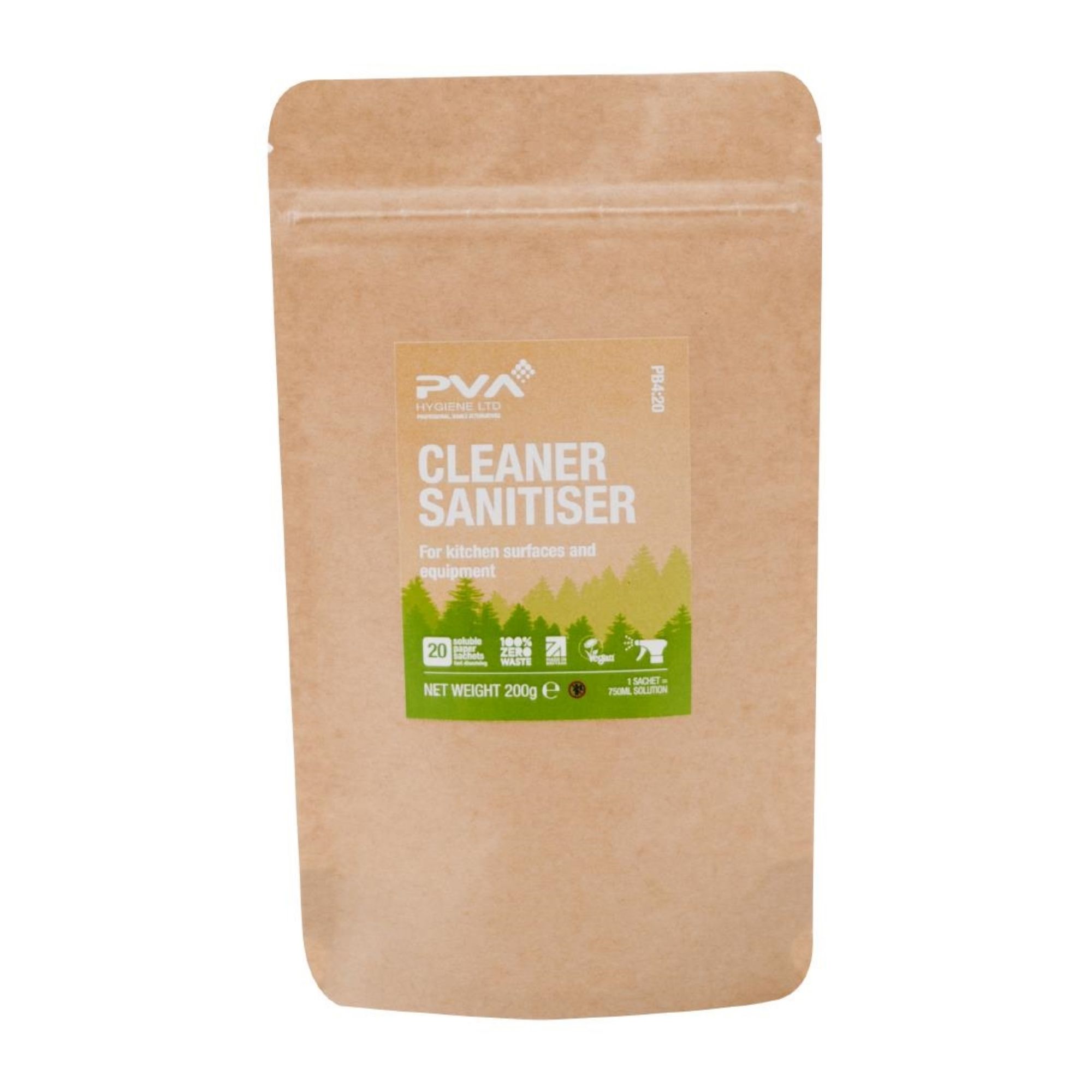 Picture of PVA Hygiene Water Soluble Paper Sachets for Triggers Sanitiser (20 pack) - HZ301