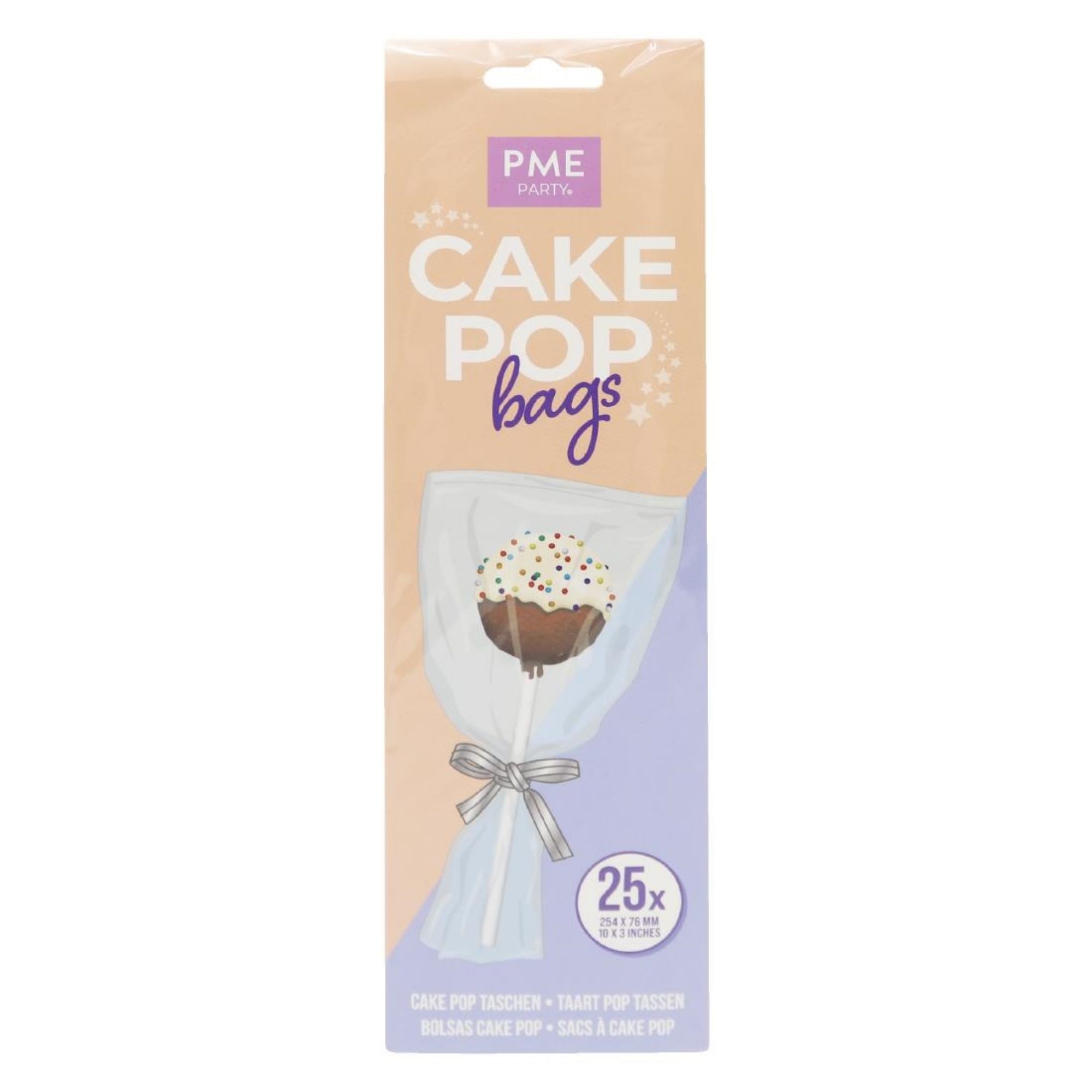 Picture of PME Cake Pop Bags with Silver Ties 254x76mm (25 Pack) - HZ061