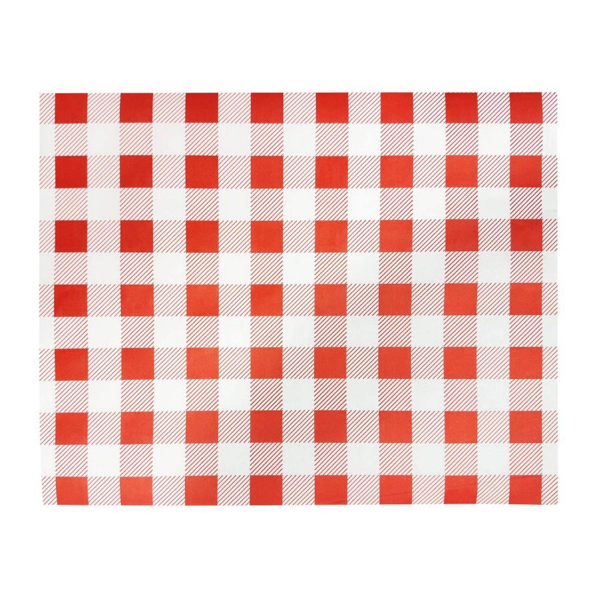 Picture of Fiesta Compostable Red Gingham Greaseproof Sheets 380x310mm (Pack 200) - HY782