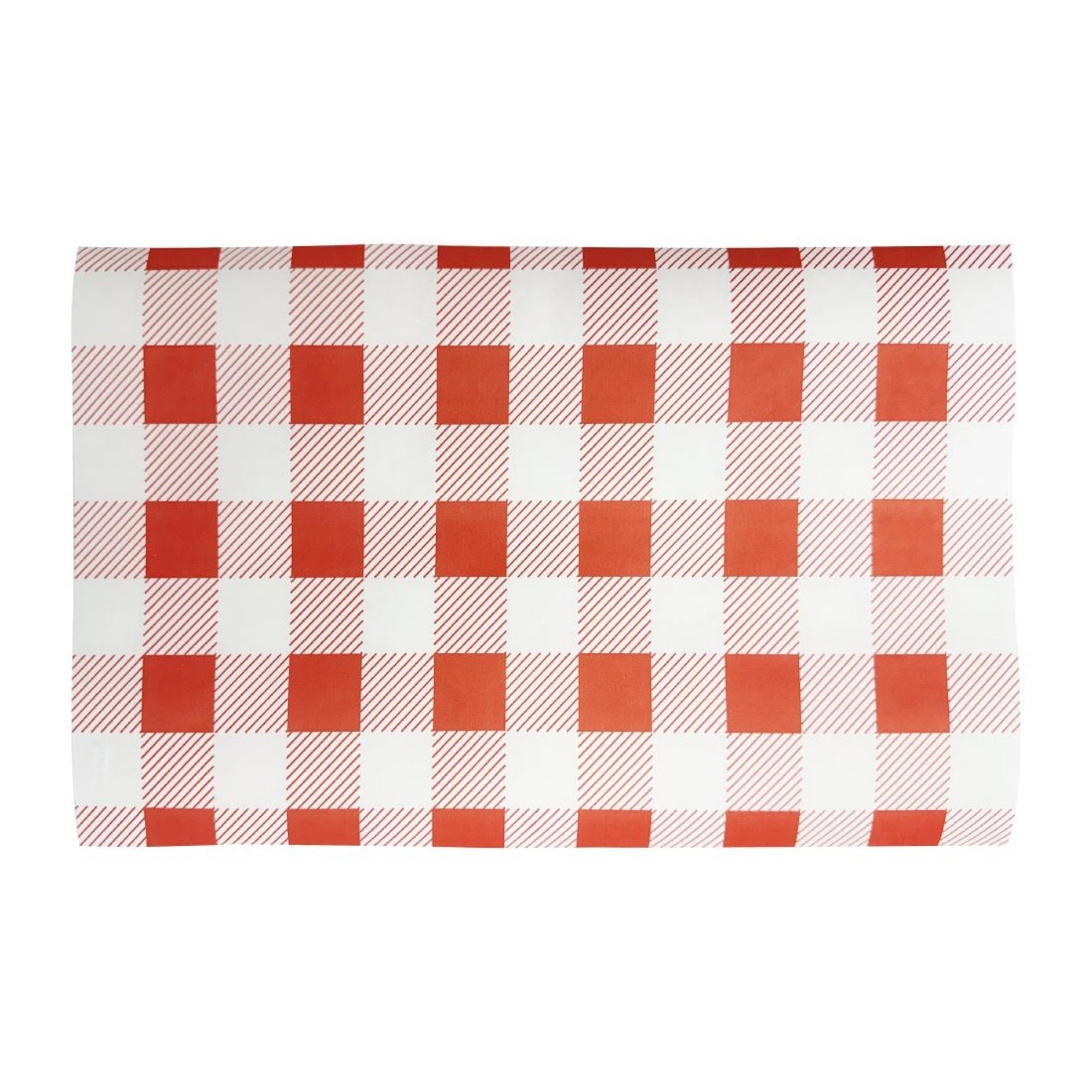 Picture of Fiesta Compostable Red Gingham Greaseproof Sheets 310x190mm (200 Pack) - HY781