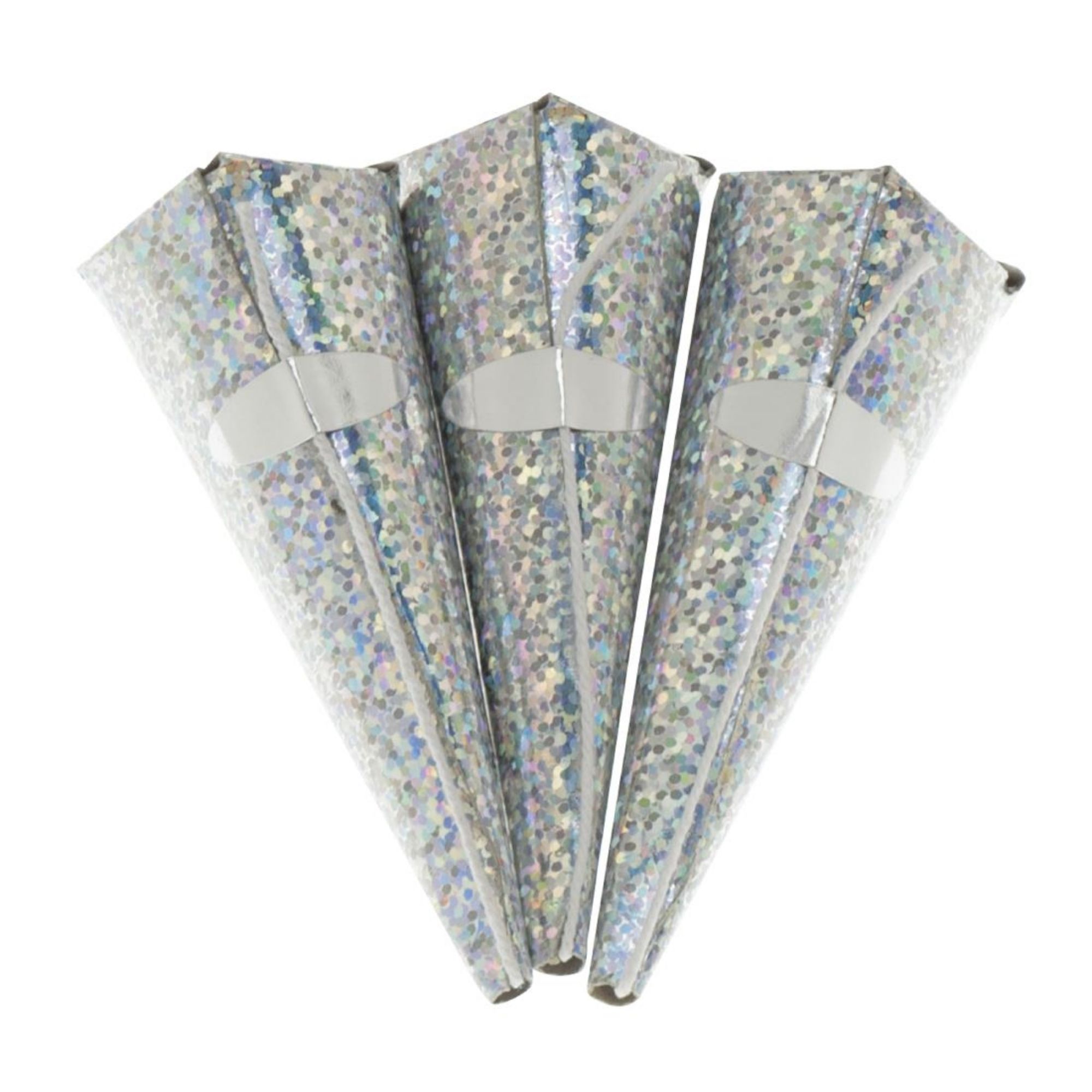 Picture of Swantex Silver Holographic Cone Party Poppers (50 pack) - HY186