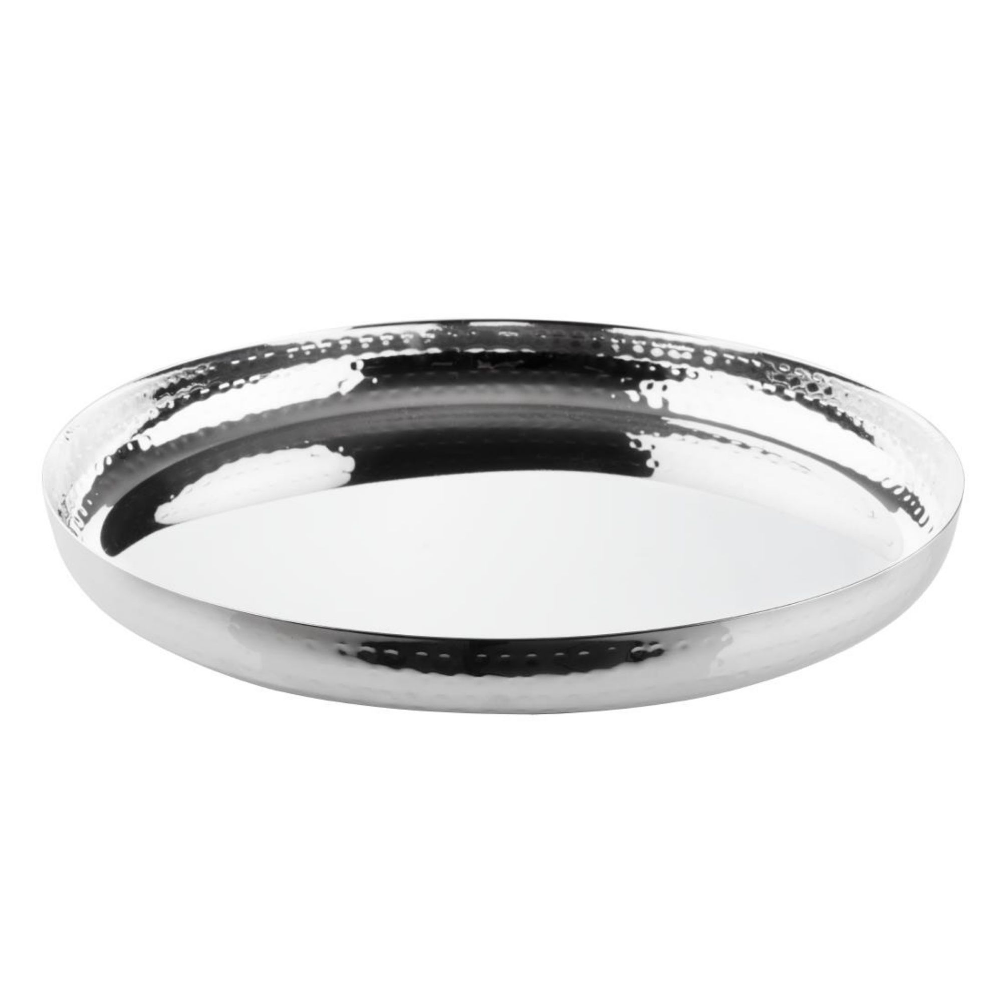 Picture of Olympia Hammered Stainless Steel Round Tray 320x35mm - HY125