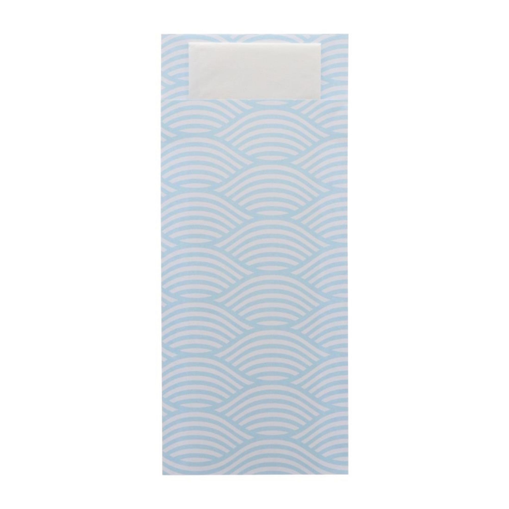 Picture of Europochette Classic Size Coastal Cutlery Pouch with White 2ply Napkin (500 pack) - HX977