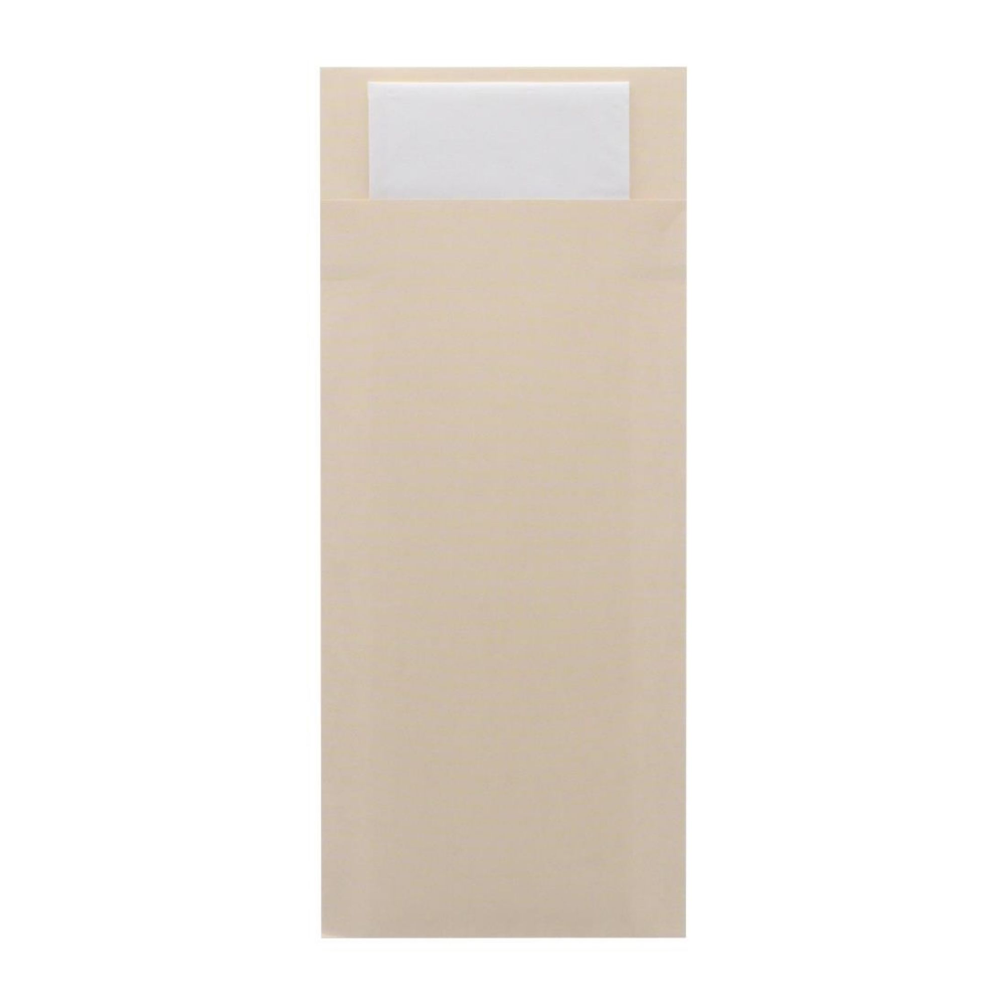 Picture of Europochette Classic Size Cream Cutlery Pouch with White 2ply Napkin (500 pack) - HX971