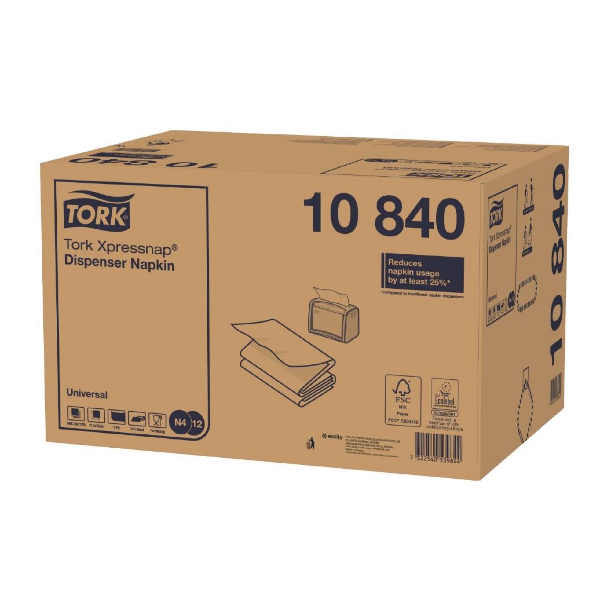 Picture of Tork Xpressnap White Dispenser Napkin 1Ply (9000 pack) - HX965